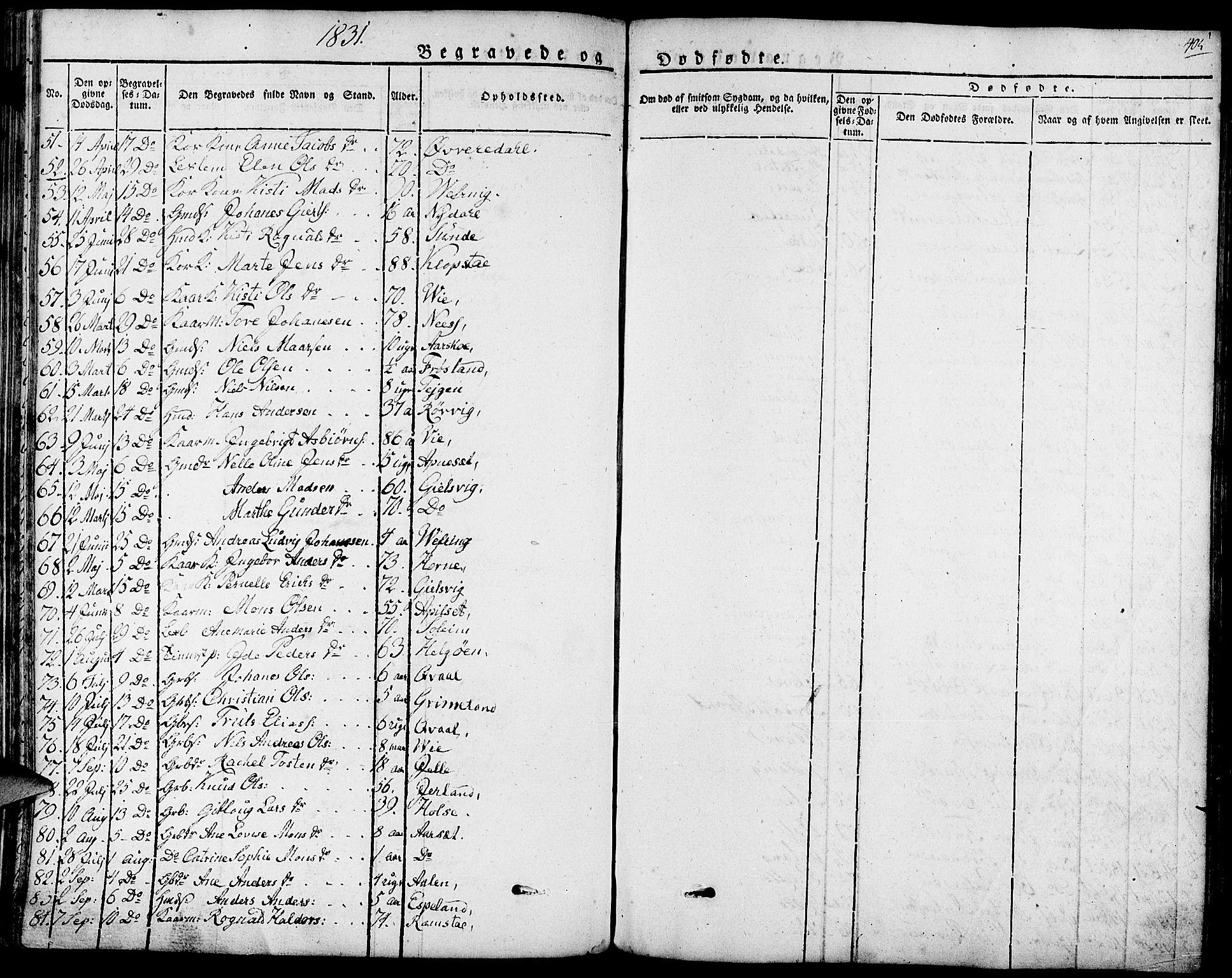 Førde sokneprestembete, AV/SAB-A-79901/H/Haa/Haaa/L0006: Parish register (official) no. A 6, 1821-1842, p. 405