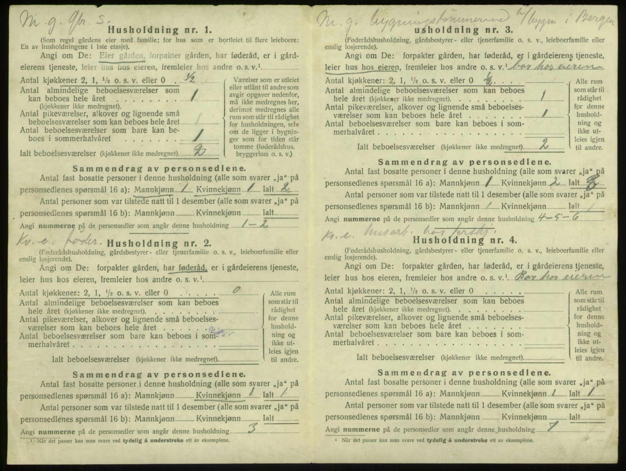 SAB, 1920 census for Lindås, 1920, p. 259