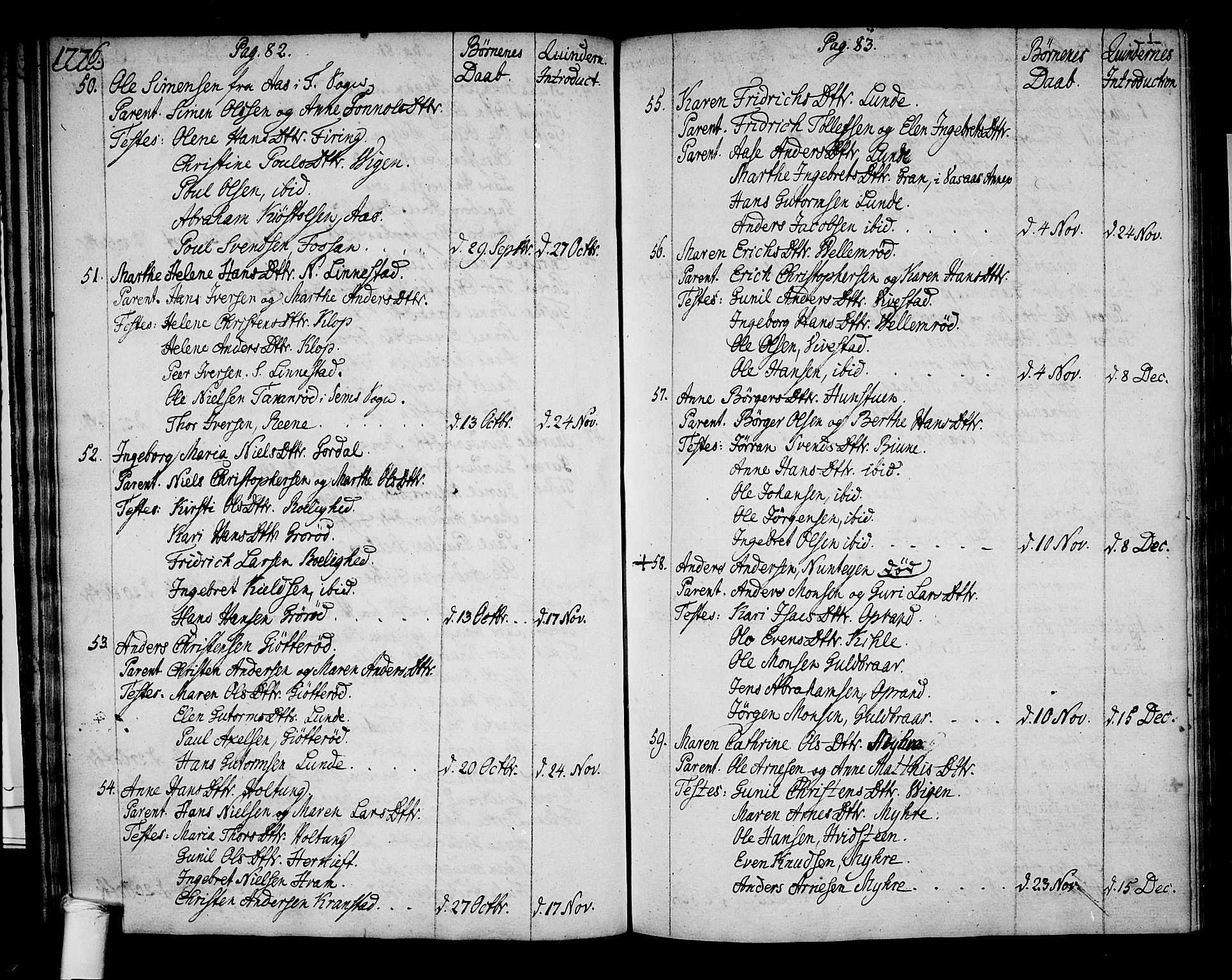 Ramnes kirkebøker, SAKO/A-314/F/Fa/L0002: Parish register (official) no. I 2, 1773-1790, p. 82-83