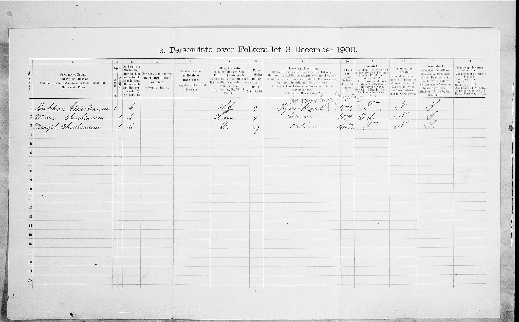 SAO, 1900 census for Kristiania, 1900, p. 92433