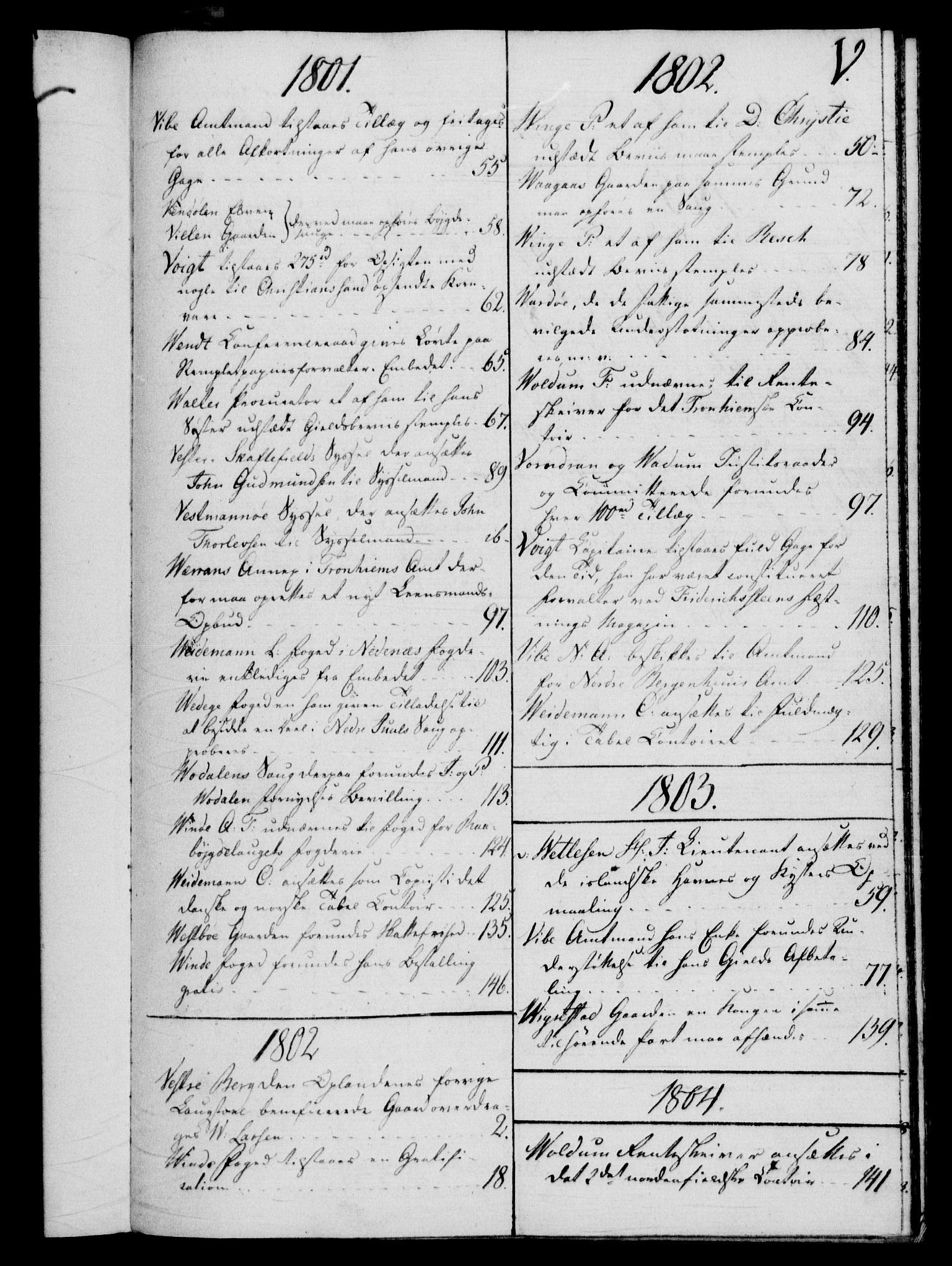 Rentekammeret, Kammerkanselliet, RA/EA-3111/G/Gf/Gfb/L0016: Register til norske relasjons- og resolusjonsprotokoller (merket RK 52.111), 1801-1814, p. 180
