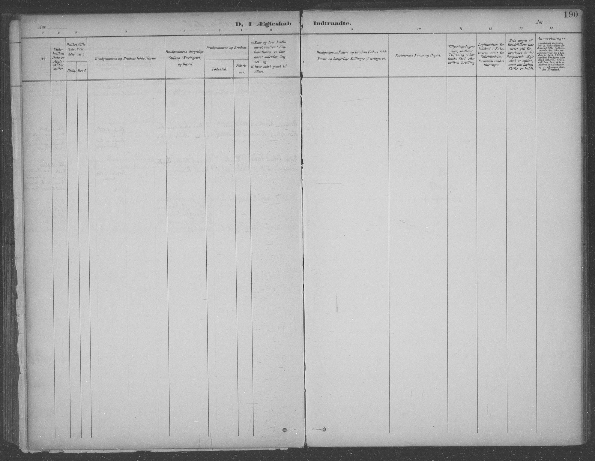 Aremark prestekontor Kirkebøker, SAO/A-10899/F/Fb/L0005: Parish register (official) no. II 5, 1895-1919, p. 190