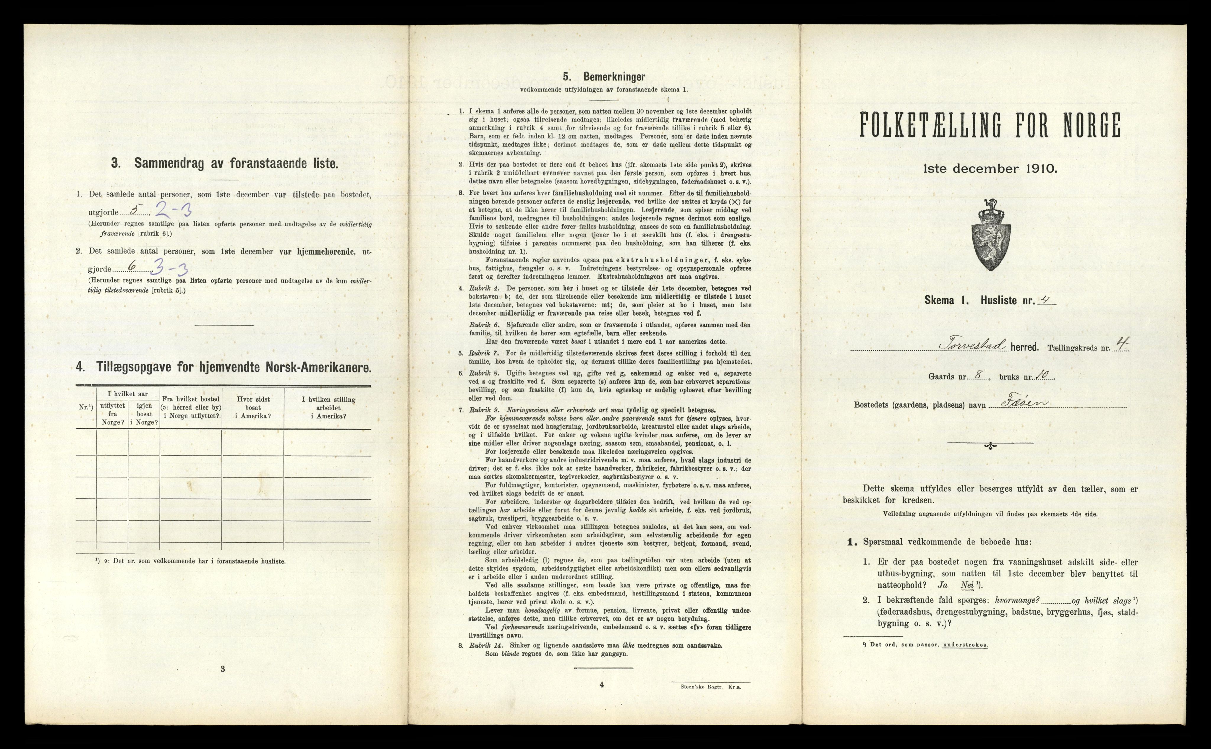 RA, 1910 census for Torvastad, 1910, p. 647