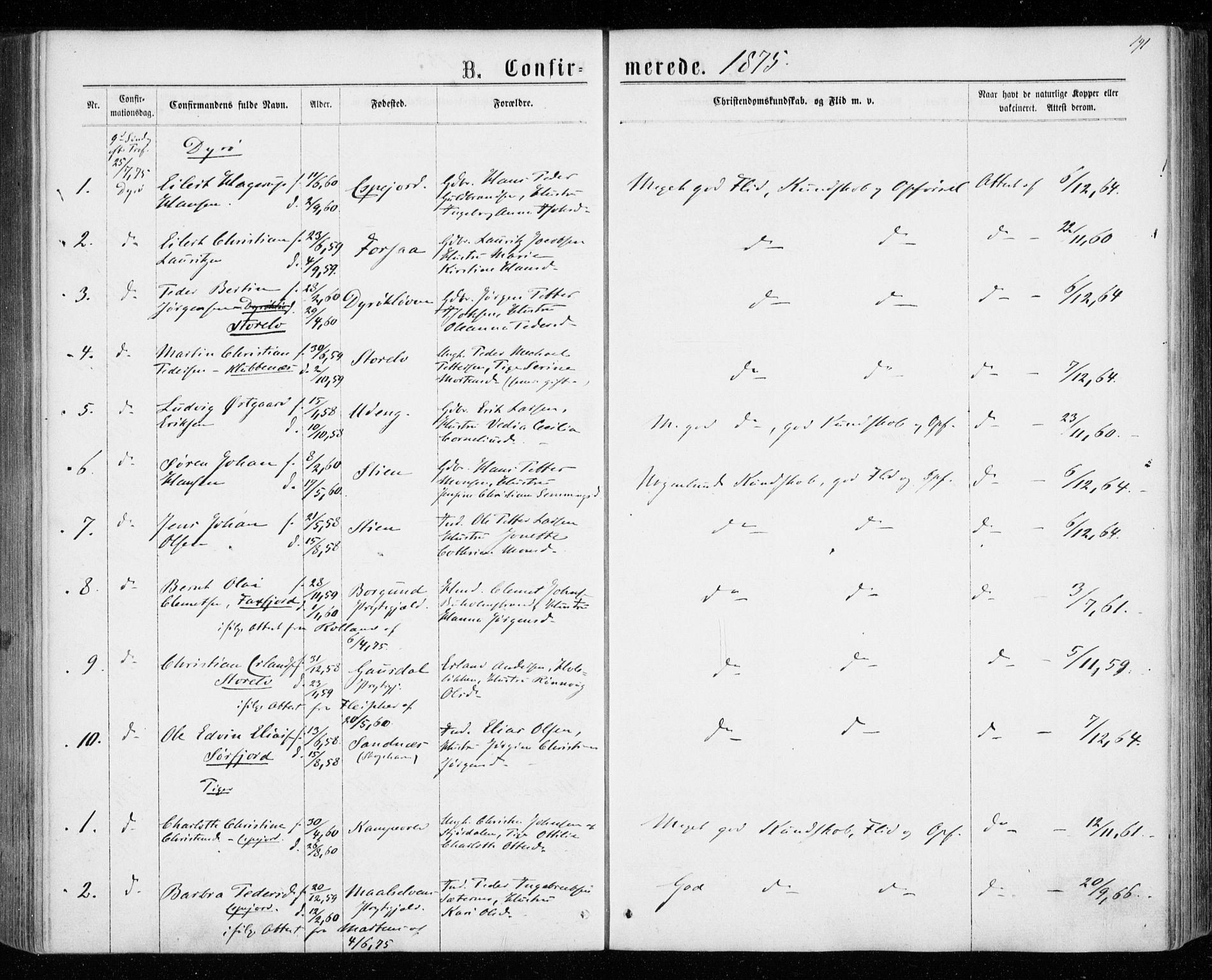 Tranøy sokneprestkontor, AV/SATØ-S-1313/I/Ia/Iaa/L0008kirke: Parish register (official) no. 8, 1867-1877, p. 191