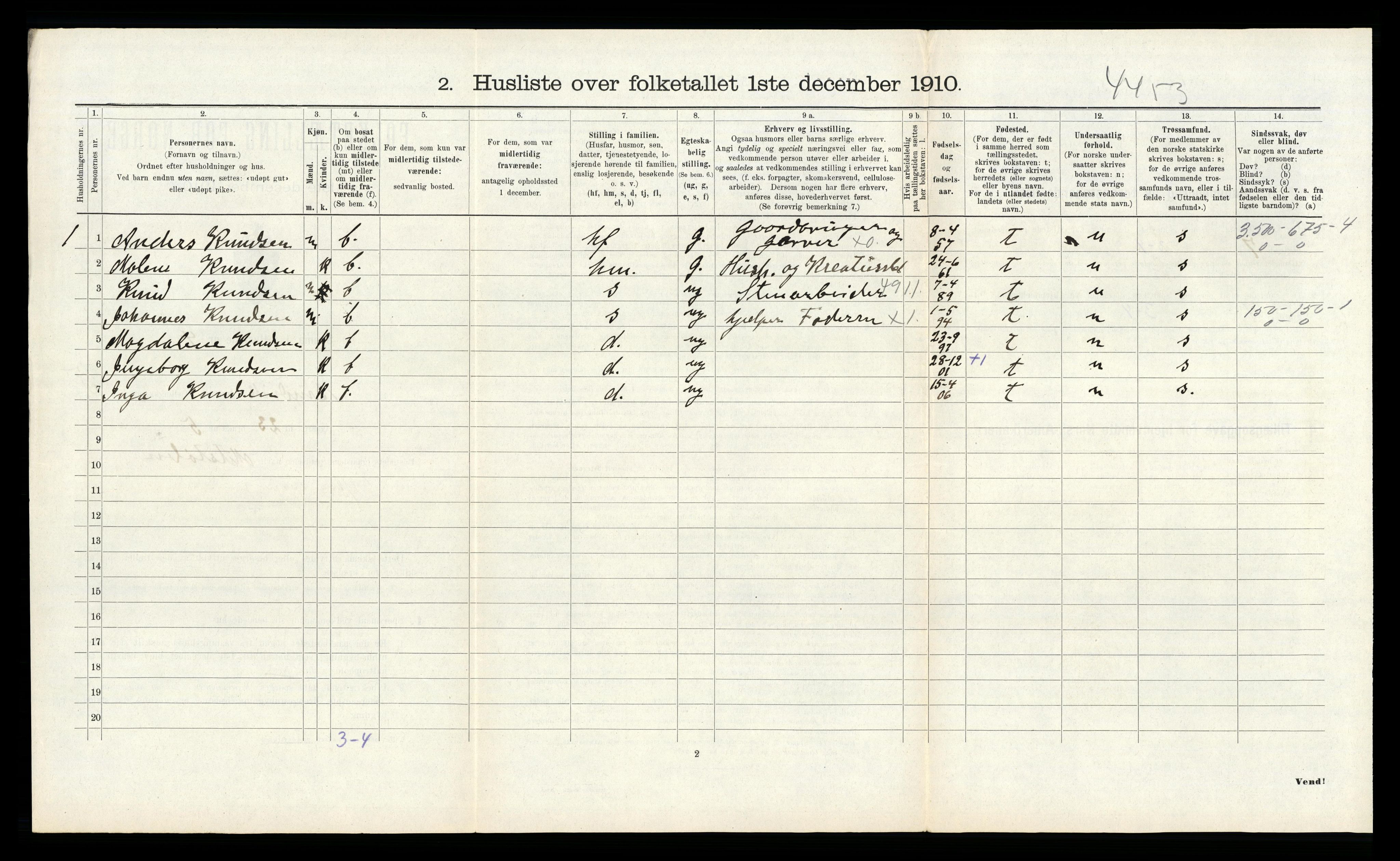 RA, 1910 census for Bruvik, 1910, p. 267