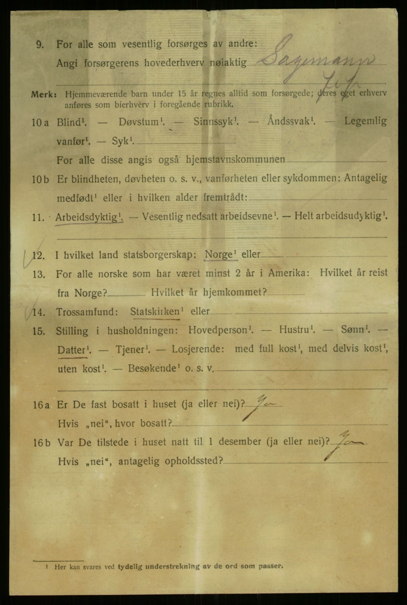 SAB, 1920 census for Bergen, 1920, p. 172061