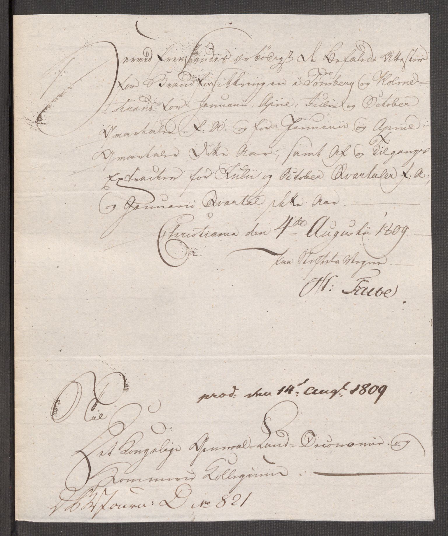 Kommersekollegiet, Brannforsikringskontoret 1767-1814, AV/RA-EA-5458/F/Fa/L0056/0010: Tønsberg / Dokumenter, 1807-1813