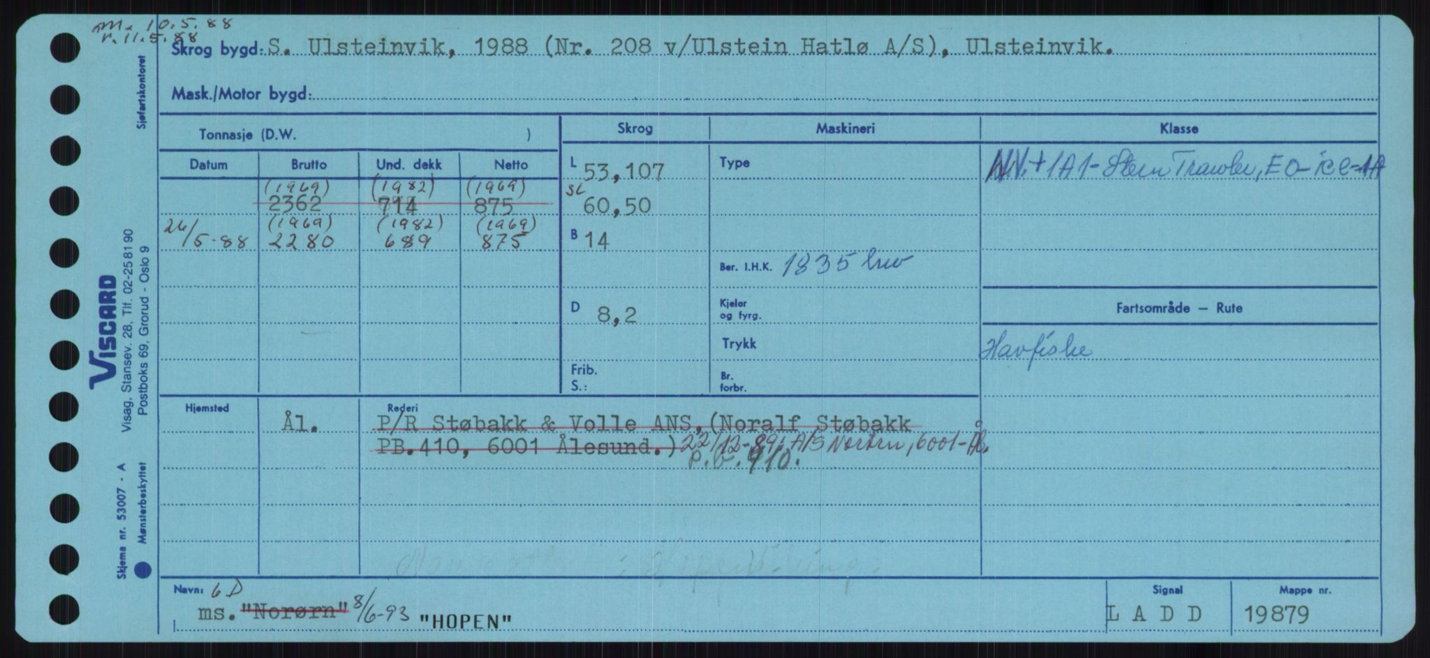 Sjøfartsdirektoratet med forløpere, Skipsmålingen, RA/S-1627/H/Ha/L0003/0001: Fartøy, Hilm-Mar / Fartøy, Hilm-Kol, p. 77