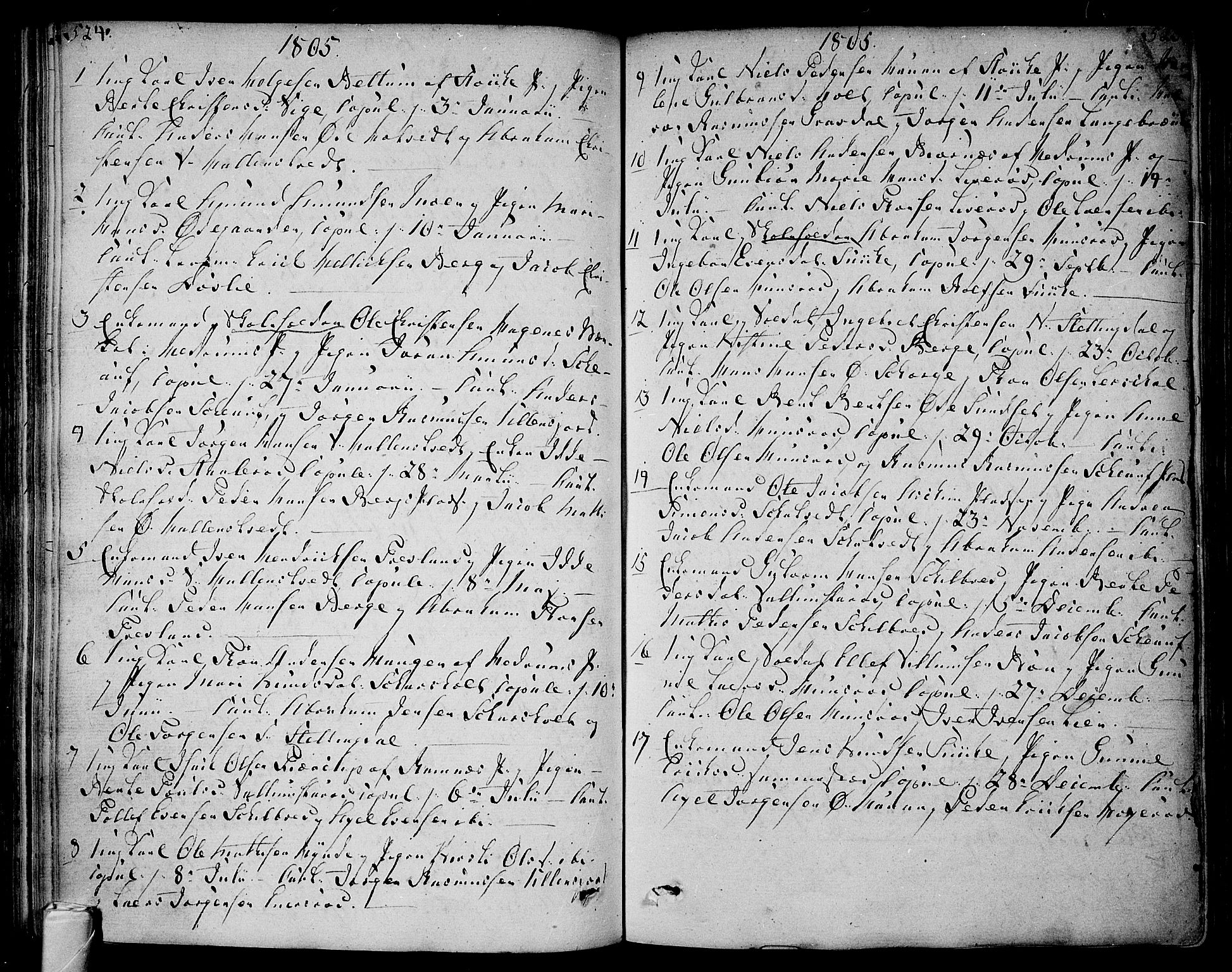 Andebu kirkebøker, SAKO/A-336/F/Fa/L0003: Parish register (official) no. 3 /1, 1803-1828, p. 524-525