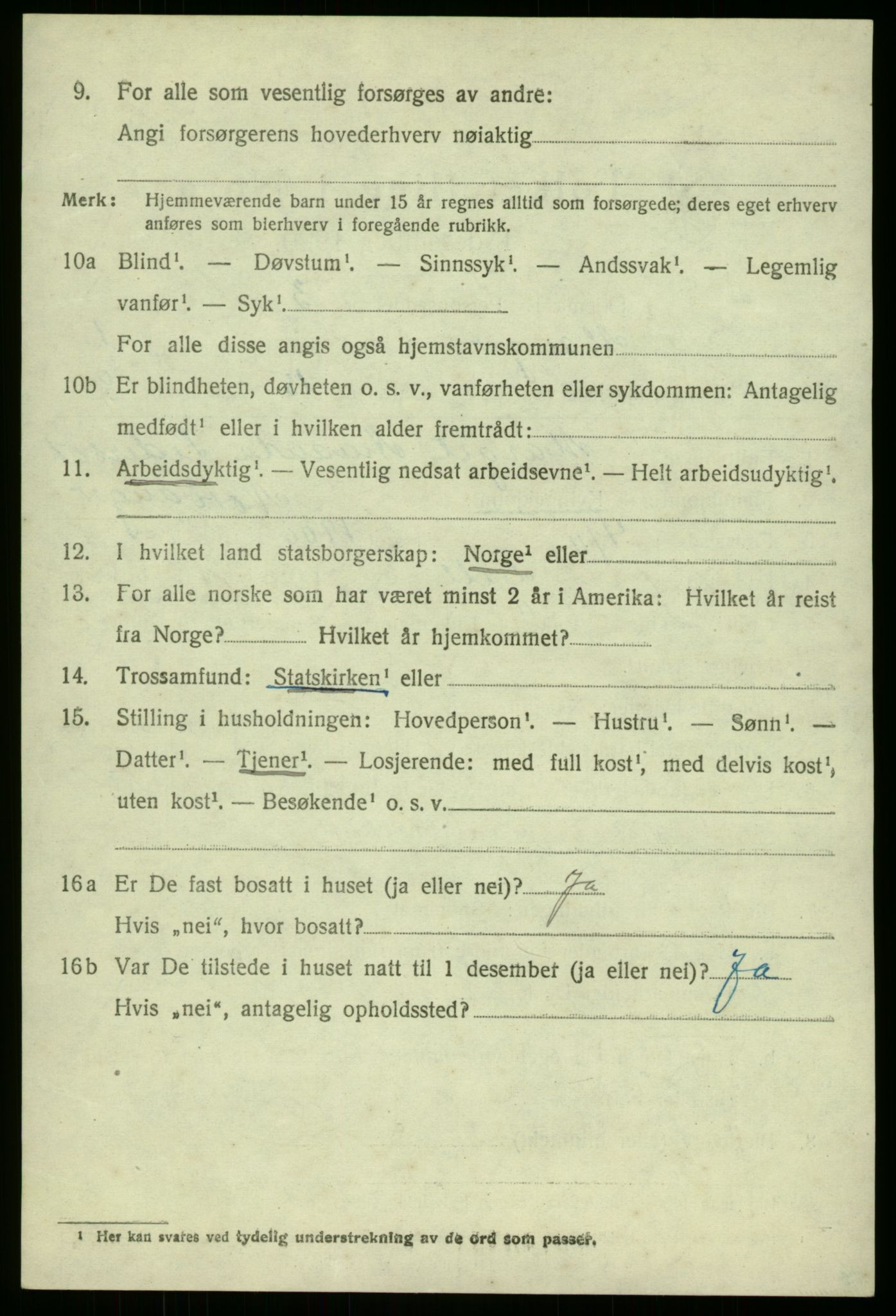 SAB, 1920 census for Manger, 1920, p. 1910