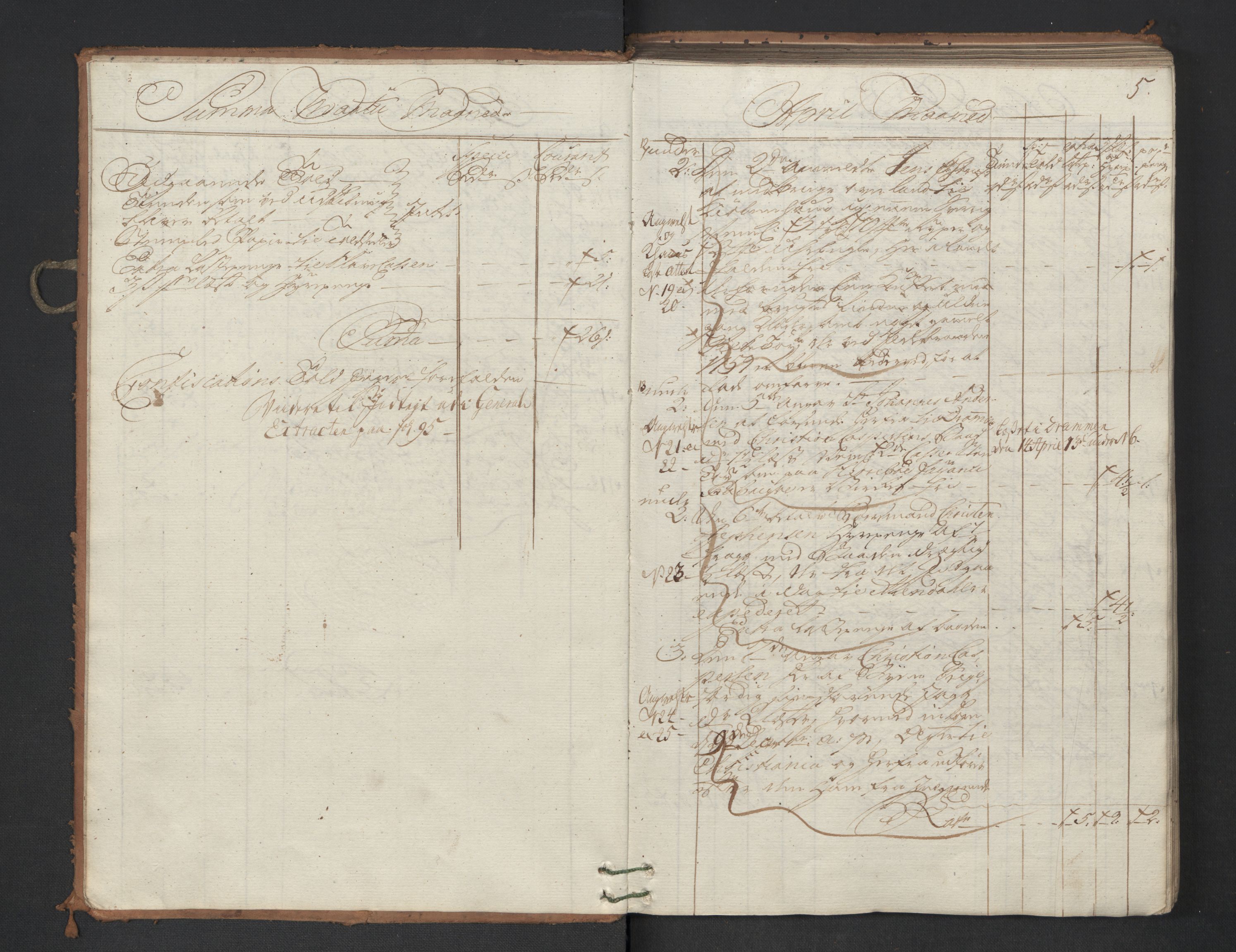 Generaltollkammeret, tollregnskaper, RA/EA-5490/R01/L0047/0001: Tollregnskaper Fredrikshald / Utgående hovedtollbok, 1762, p. 4b-5a