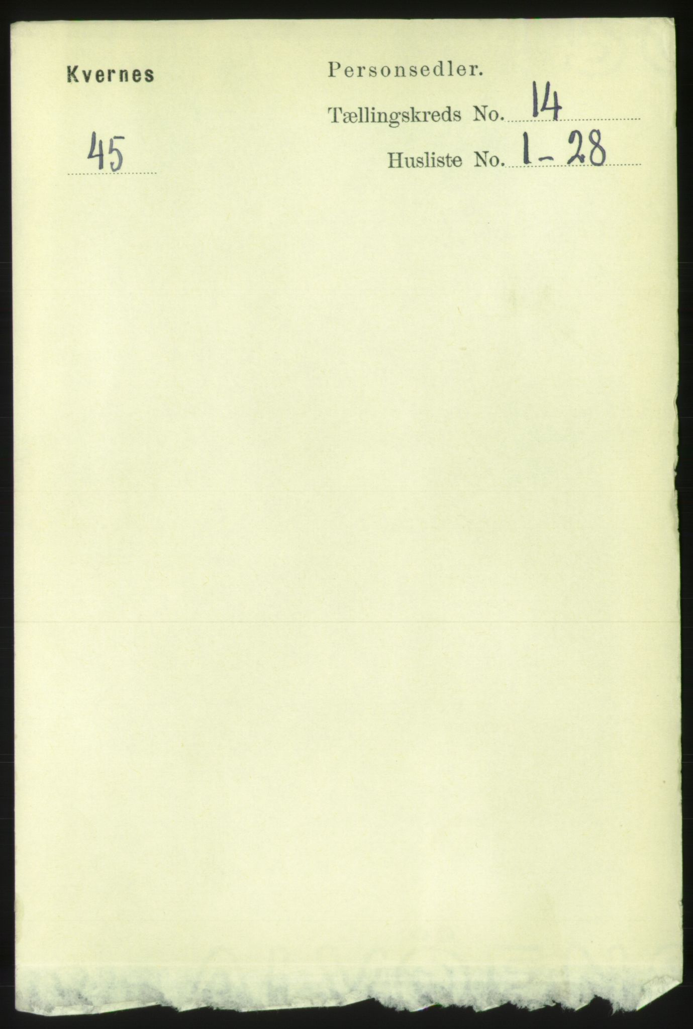 RA, 1891 census for 1553 Kvernes, 1891, p. 5721