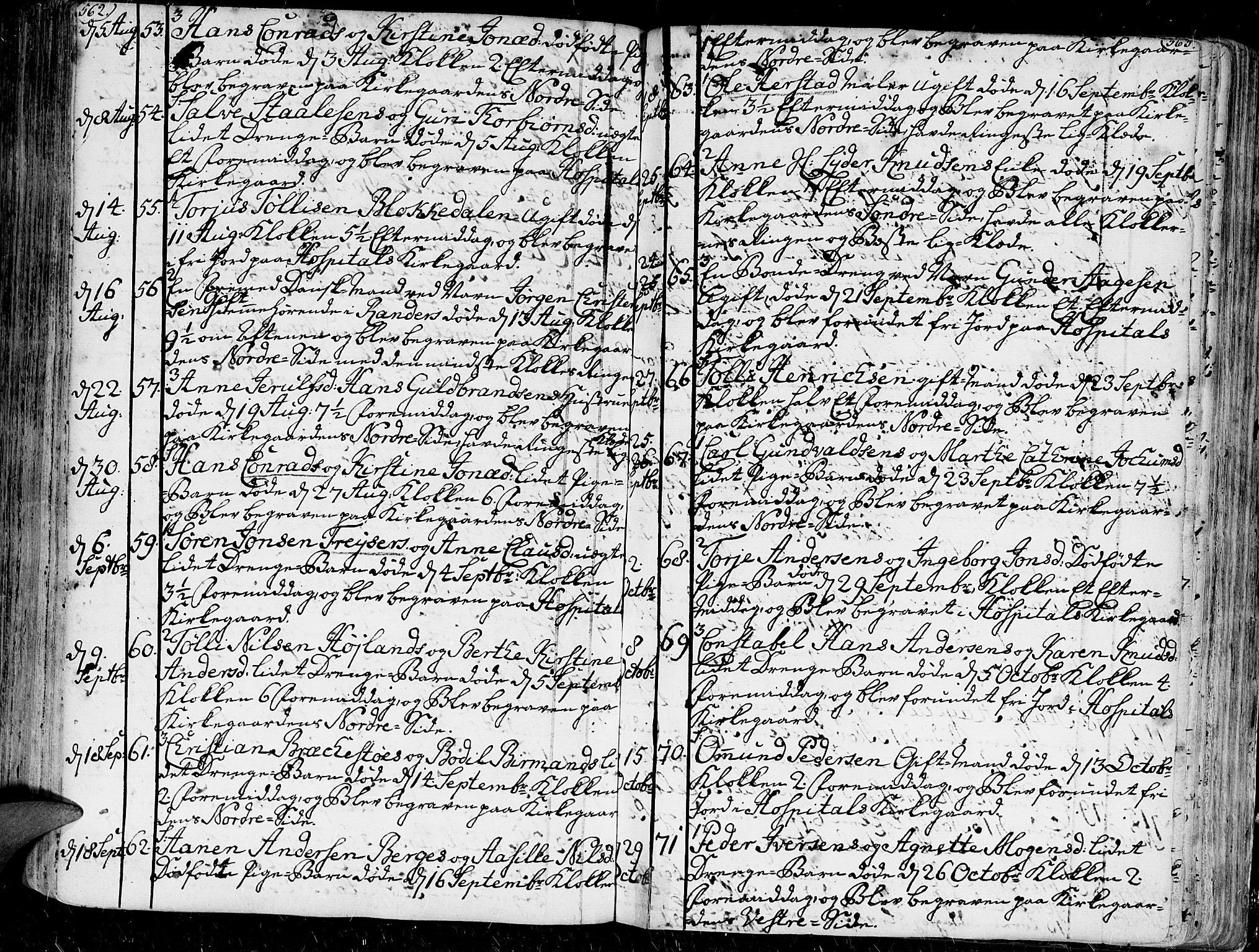 Kristiansand domprosti, AV/SAK-1112-0006/F/Fa/L0001: Parish register (official) no. A 1, 1734-1793, p. 562-563