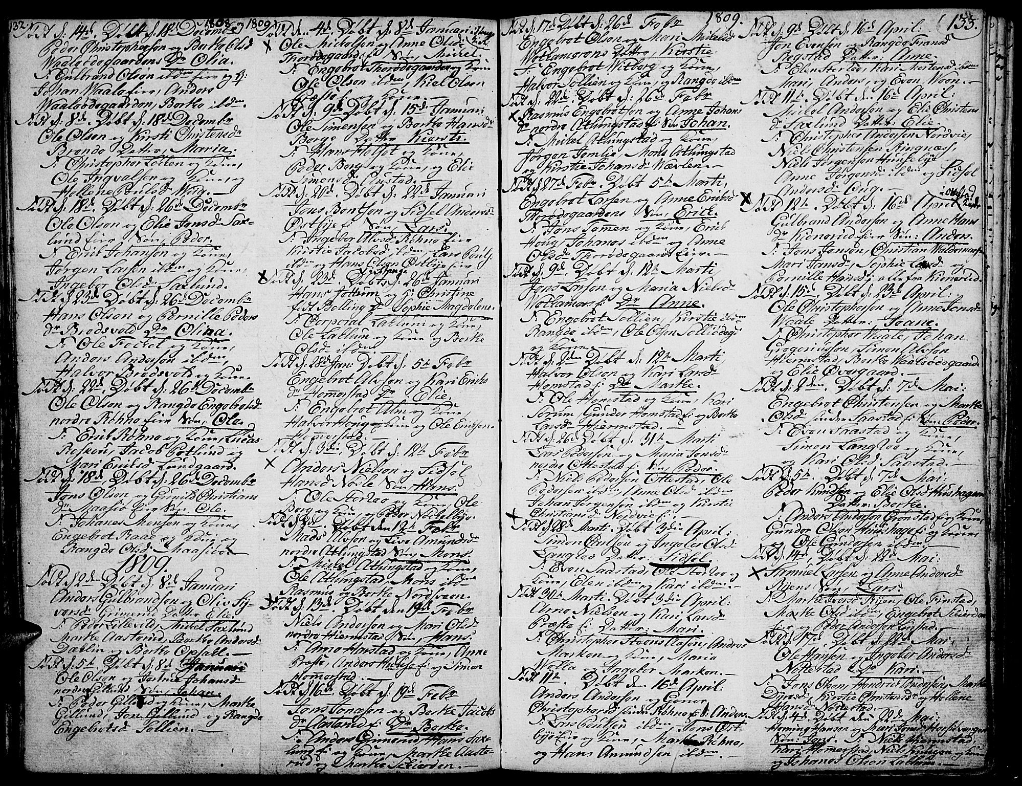 Stange prestekontor, AV/SAH-PREST-002/K/L0007: Parish register (official) no. 7, 1788-1813, p. 132-133