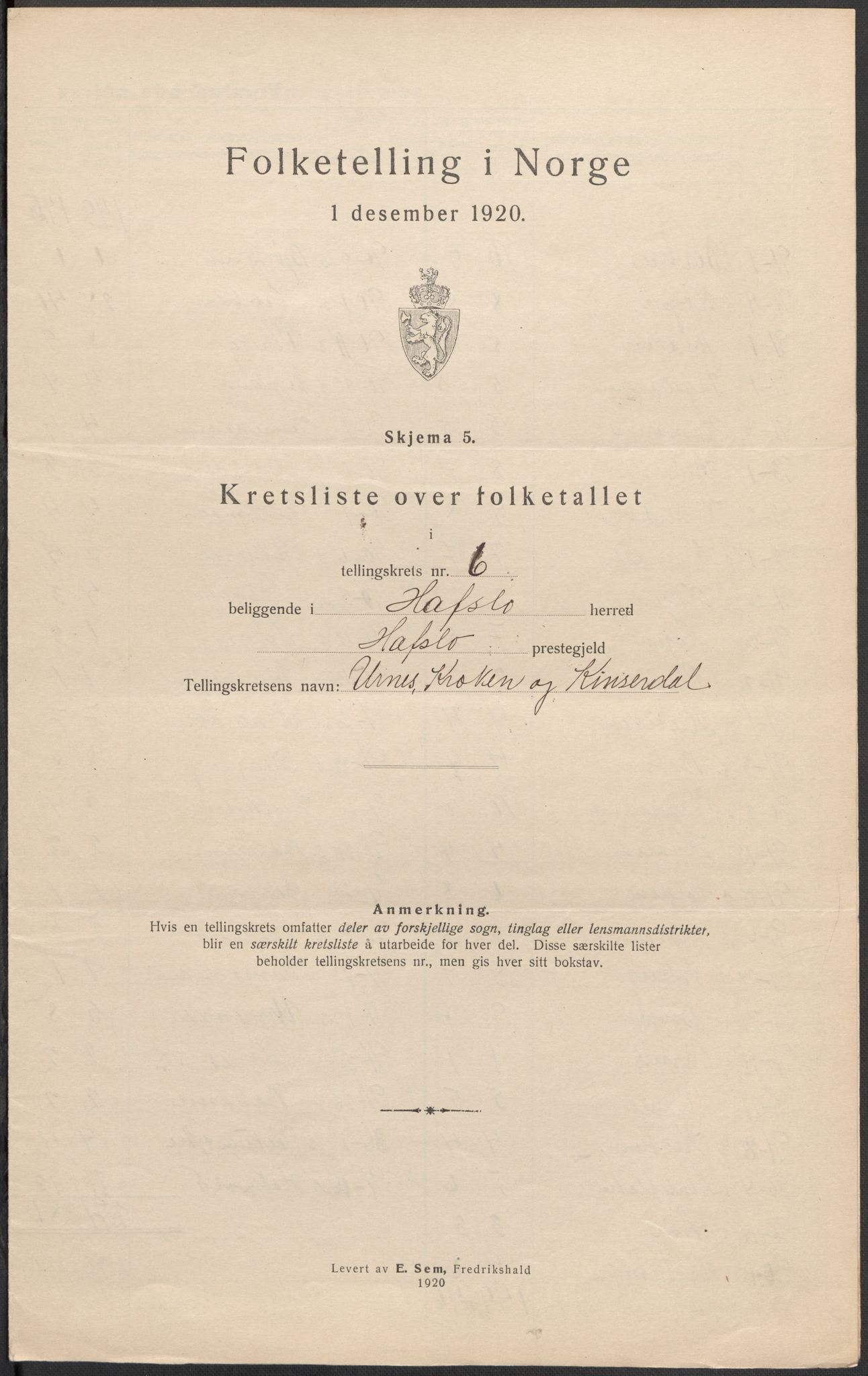 SAB, 1920 census for Hafslo, 1920, p. 22