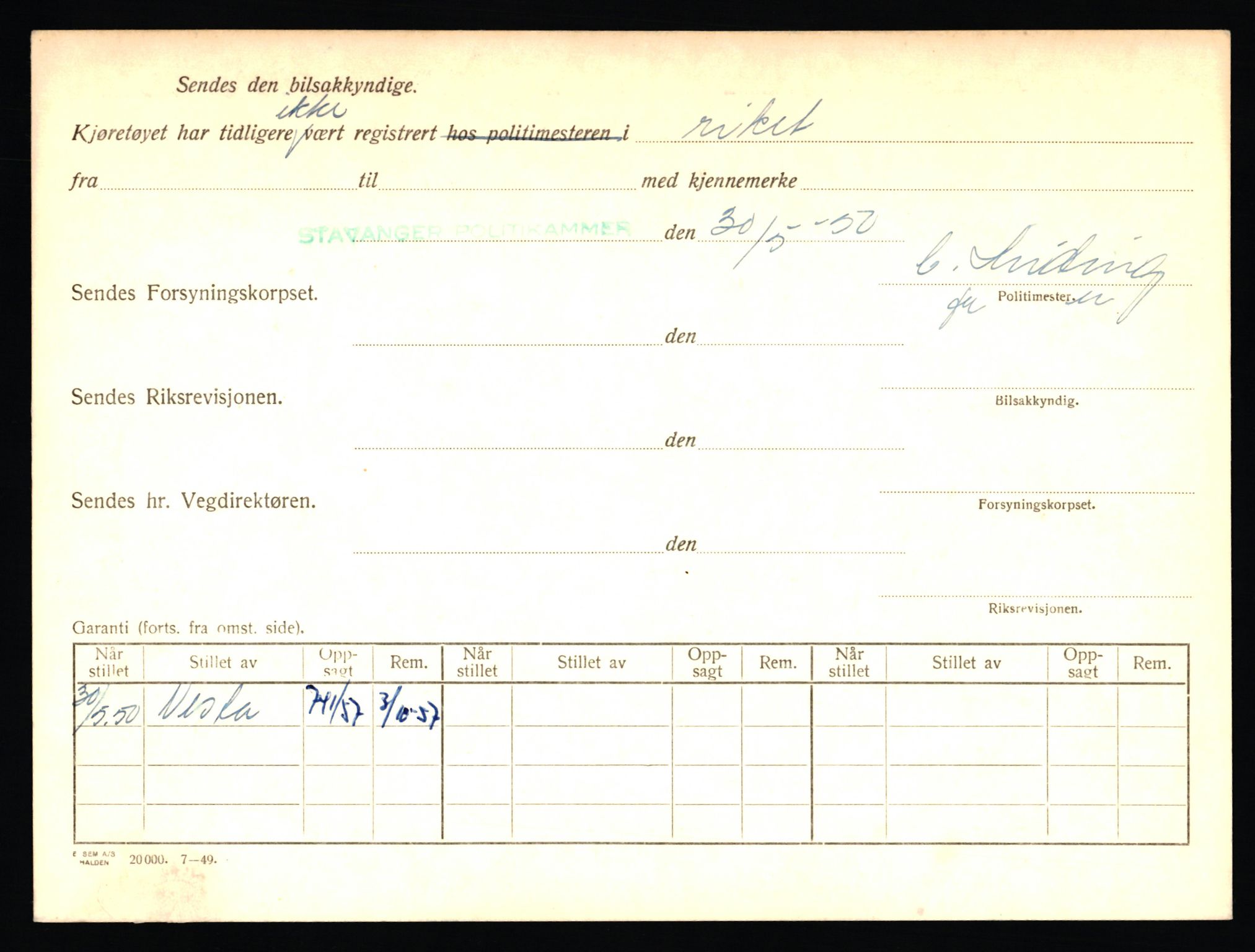 Stavanger trafikkstasjon, AV/SAST-A-101942/0/F/L0009: L-3000 - L-3349, 1930-1971, p. 1478