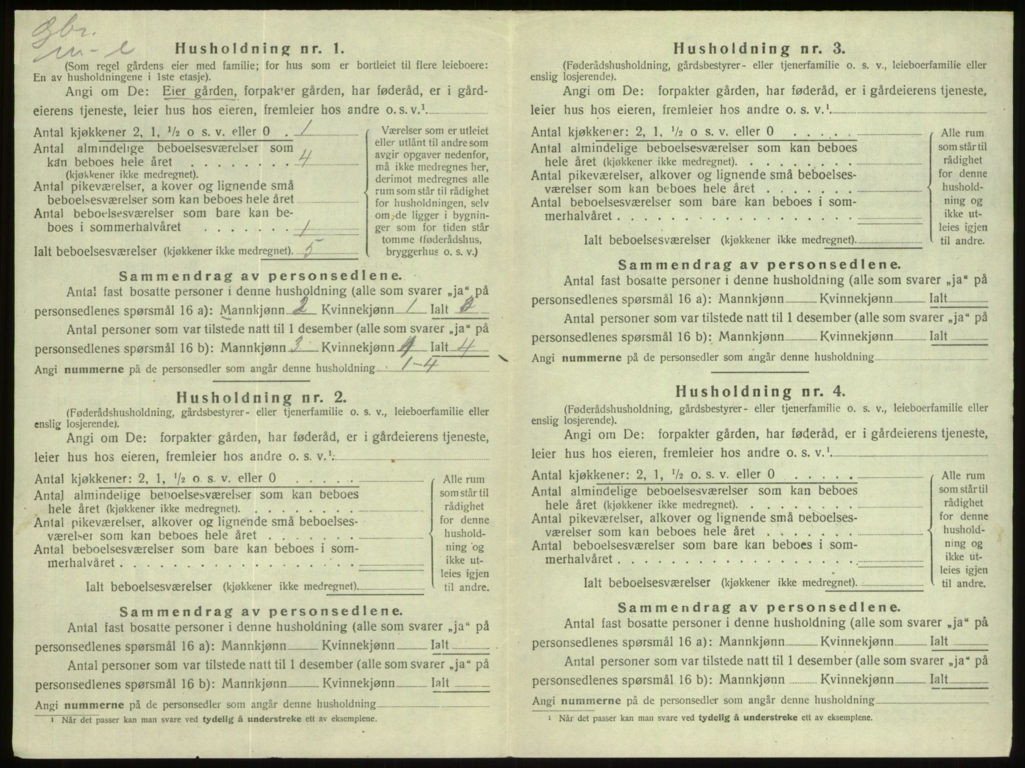 SAB, 1920 census for Gloppen, 1920, p. 834