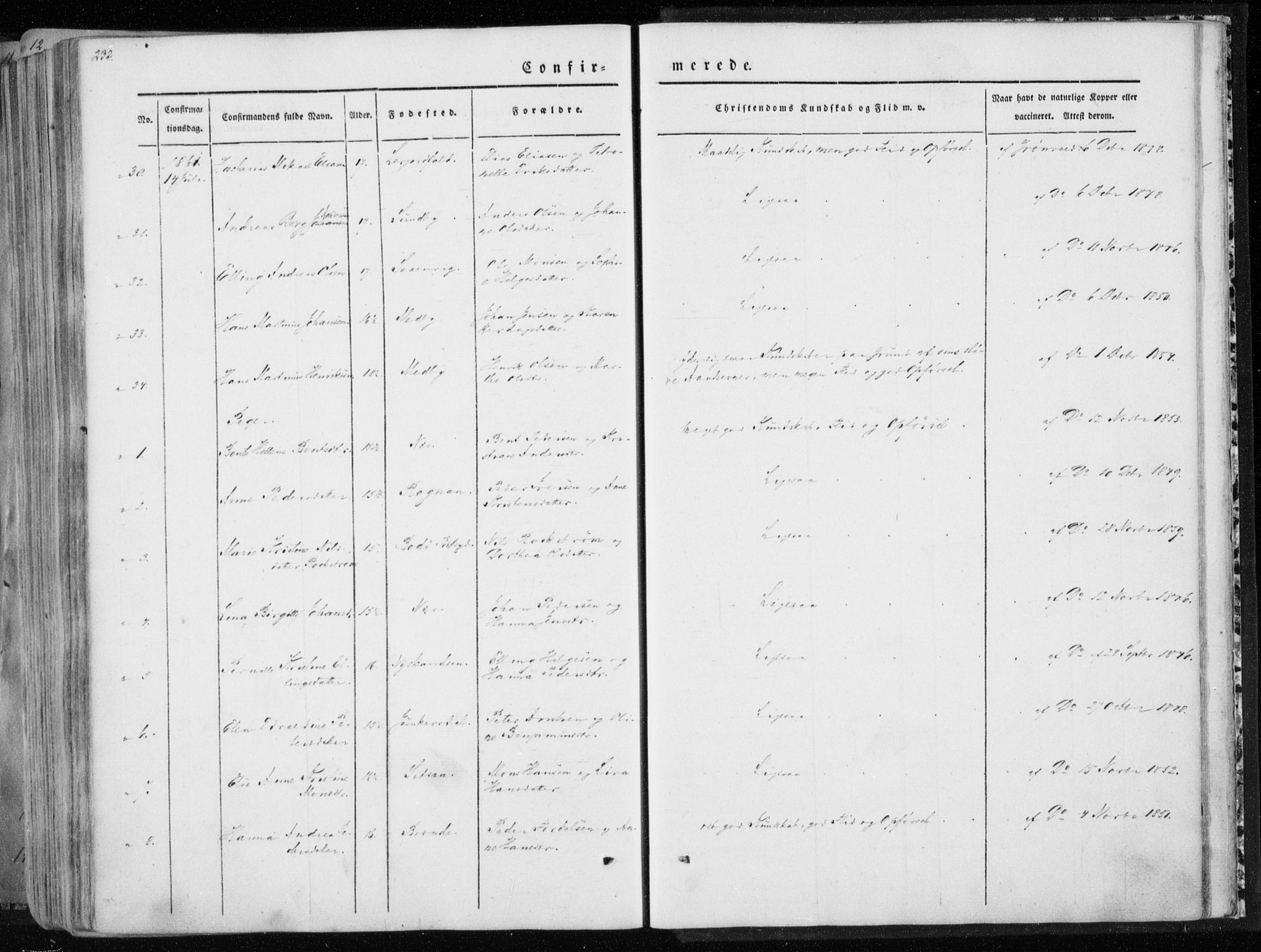 Ministerialprotokoller, klokkerbøker og fødselsregistre - Nordland, SAT/A-1459/847/L0666: Parish register (official) no. 847A06, 1842-1871, p. 232