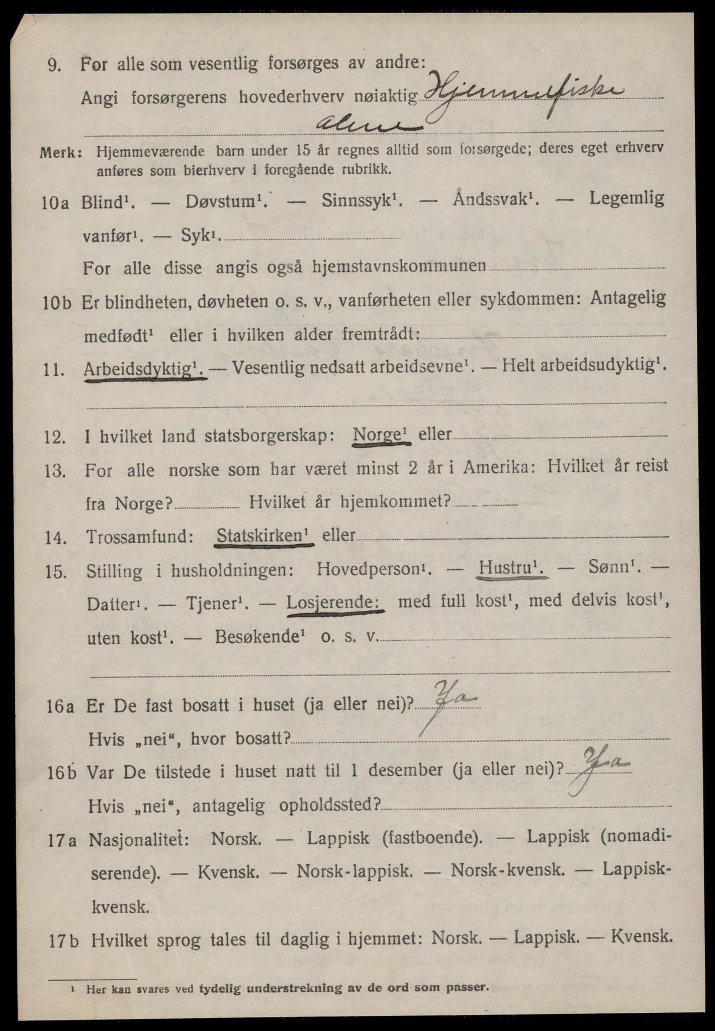 SAT, 1920 census for Kvenvær, 1920, p. 751