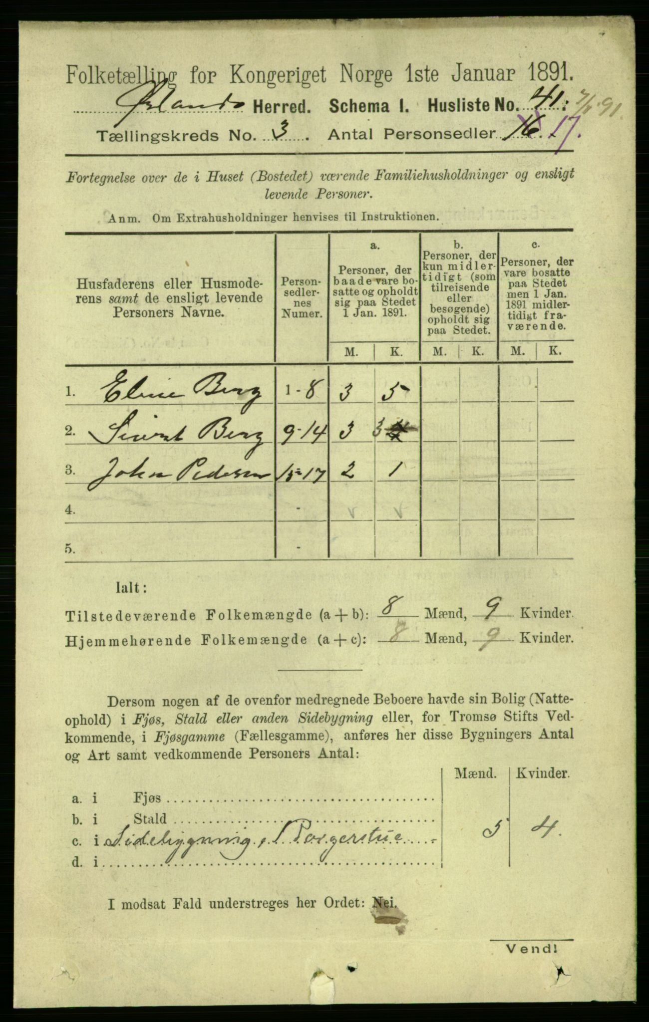 RA, 1891 census for 1621 Ørland, 1891, p. 965