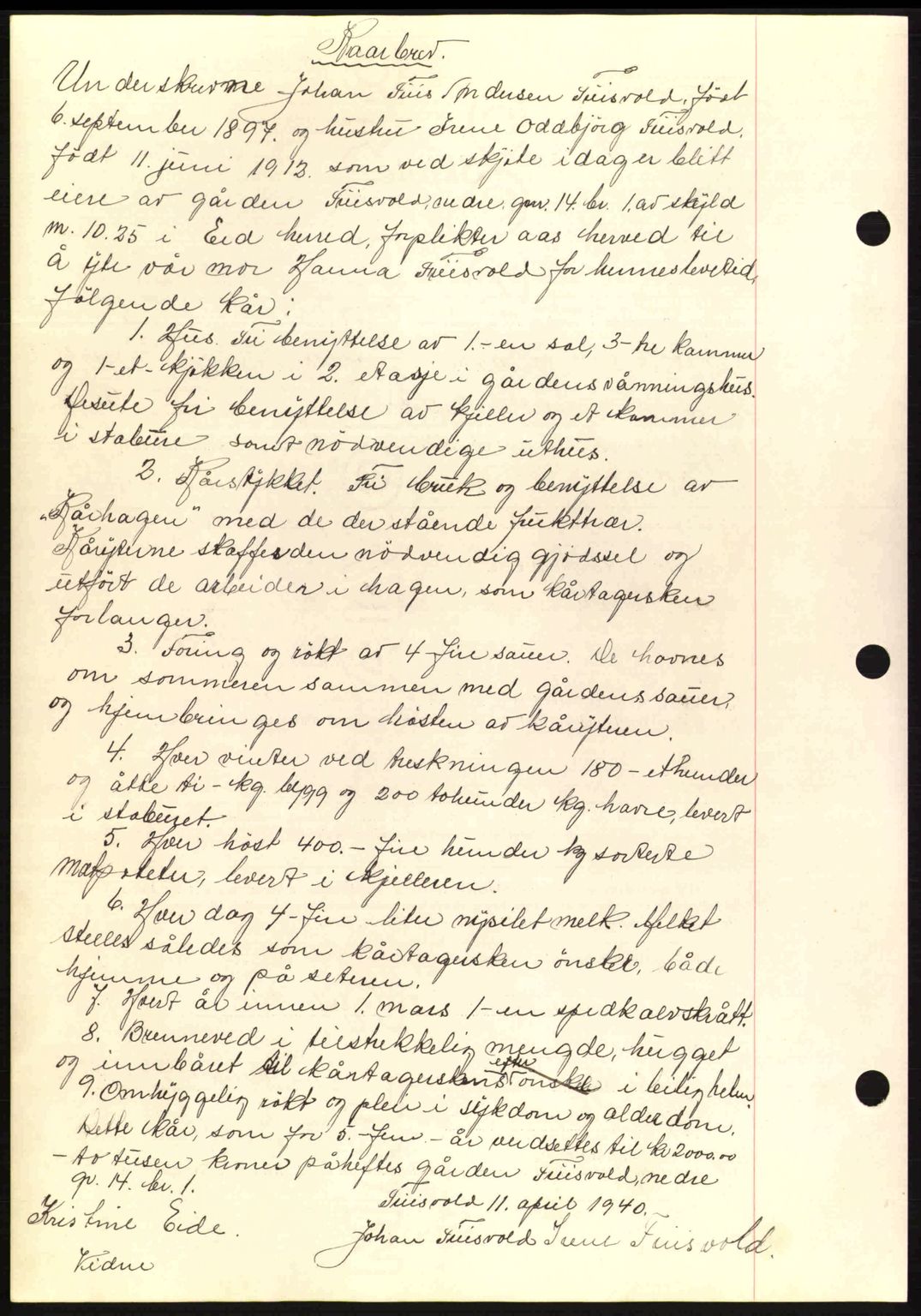 Romsdal sorenskriveri, AV/SAT-A-4149/1/2/2C: Mortgage book no. A8, 1939-1940, Diary no: : 480/1940