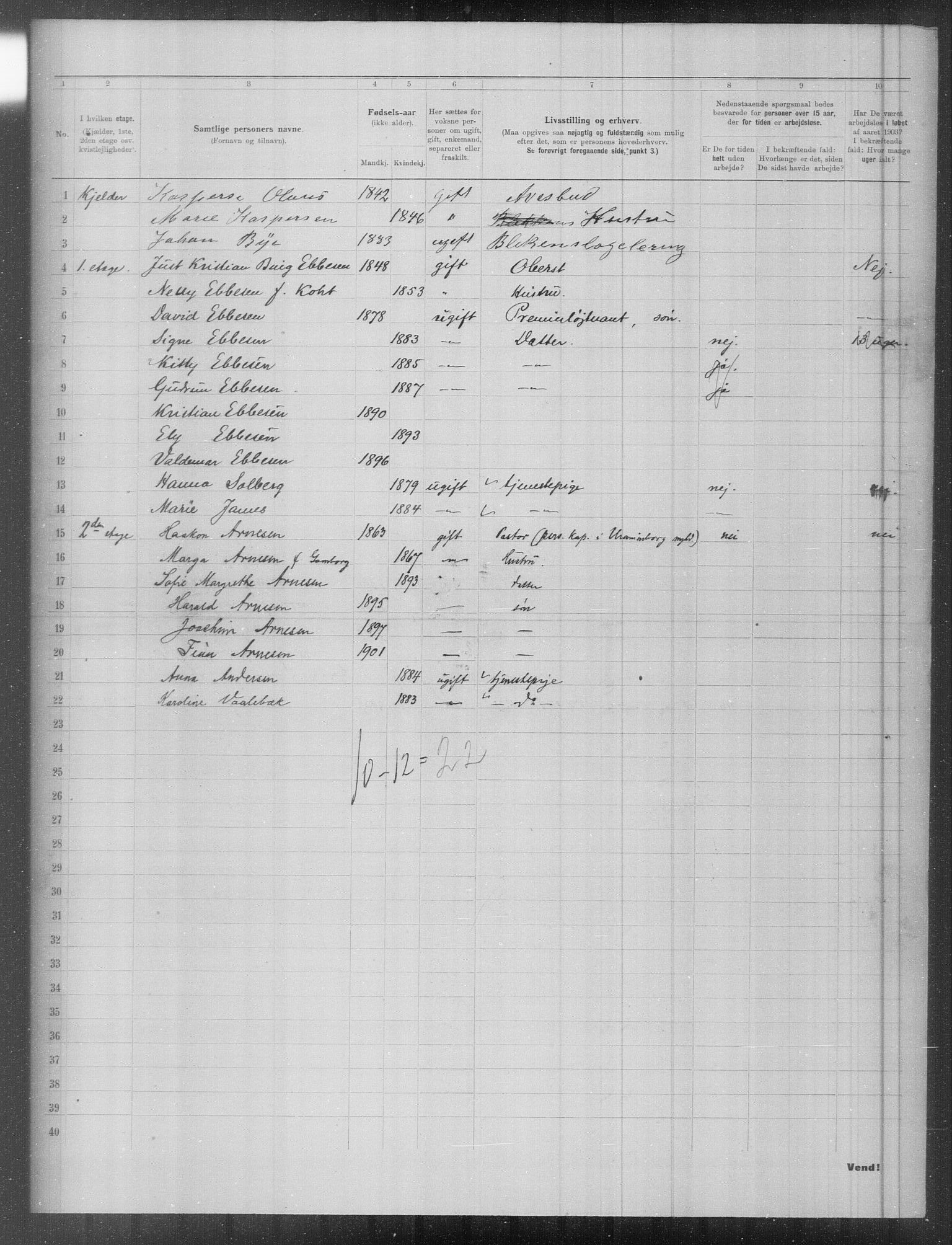 OBA, Municipal Census 1903 for Kristiania, 1903, p. 4963