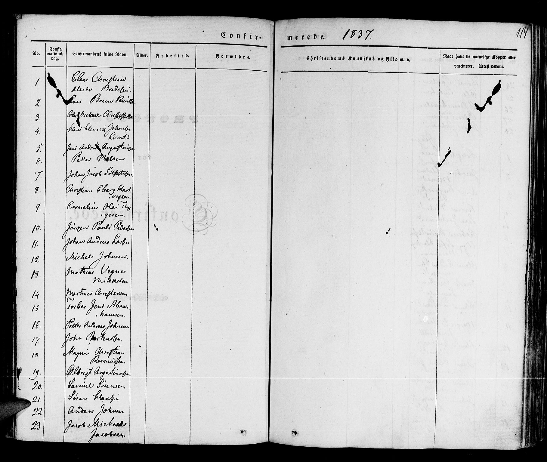 Ibestad sokneprestembete, SATØ/S-0077/H/Ha/Haa/L0006kirke: Parish register (official) no. 6, 1837-1850, p. 117