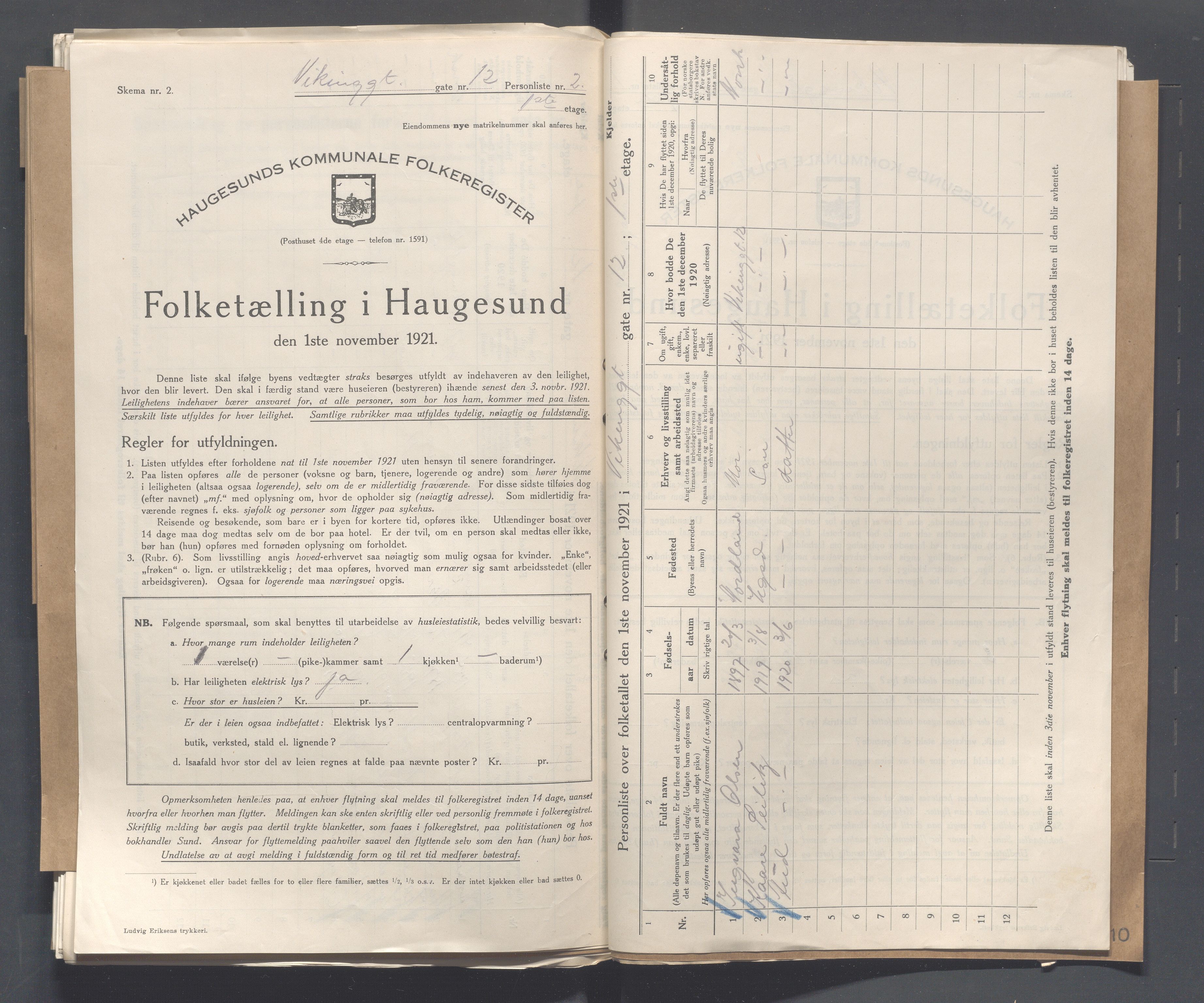 IKAR, Local census 1.11.1921 for Haugesund, 1921, p. 5515