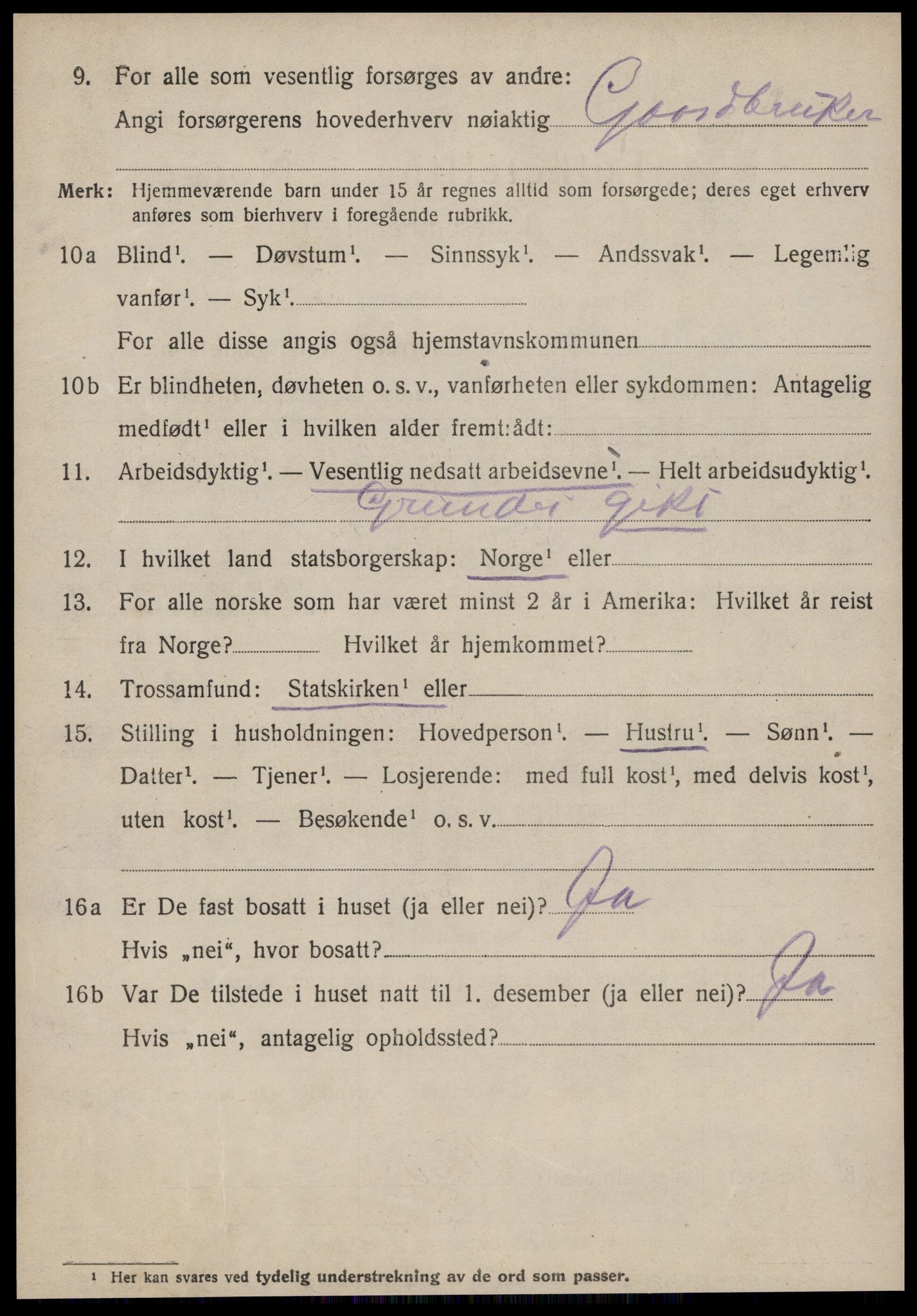 SAT, 1920 census for Vanylven, 1920, p. 4020