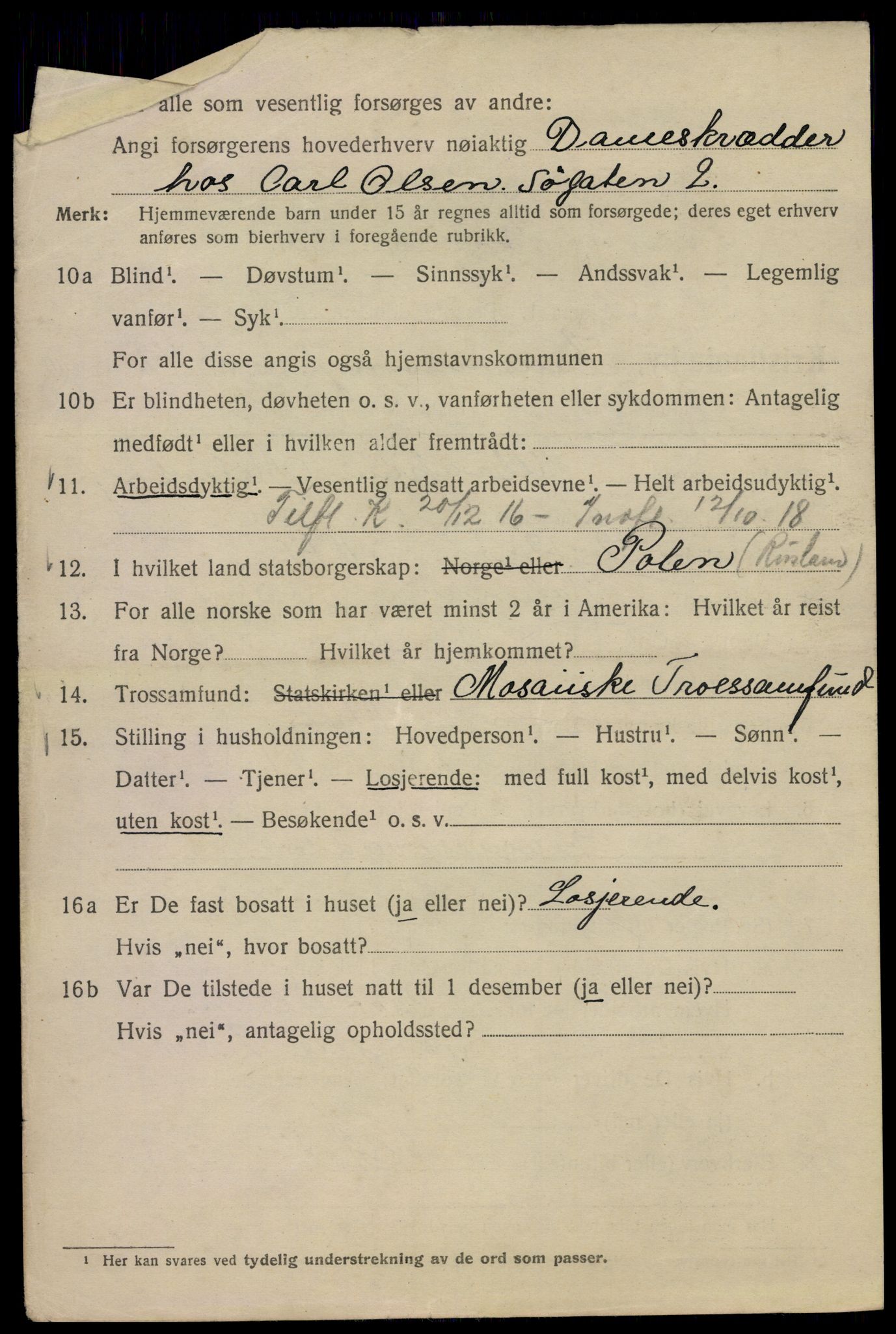 SAO, 1920 census for Kristiania, 1920, p. 273906