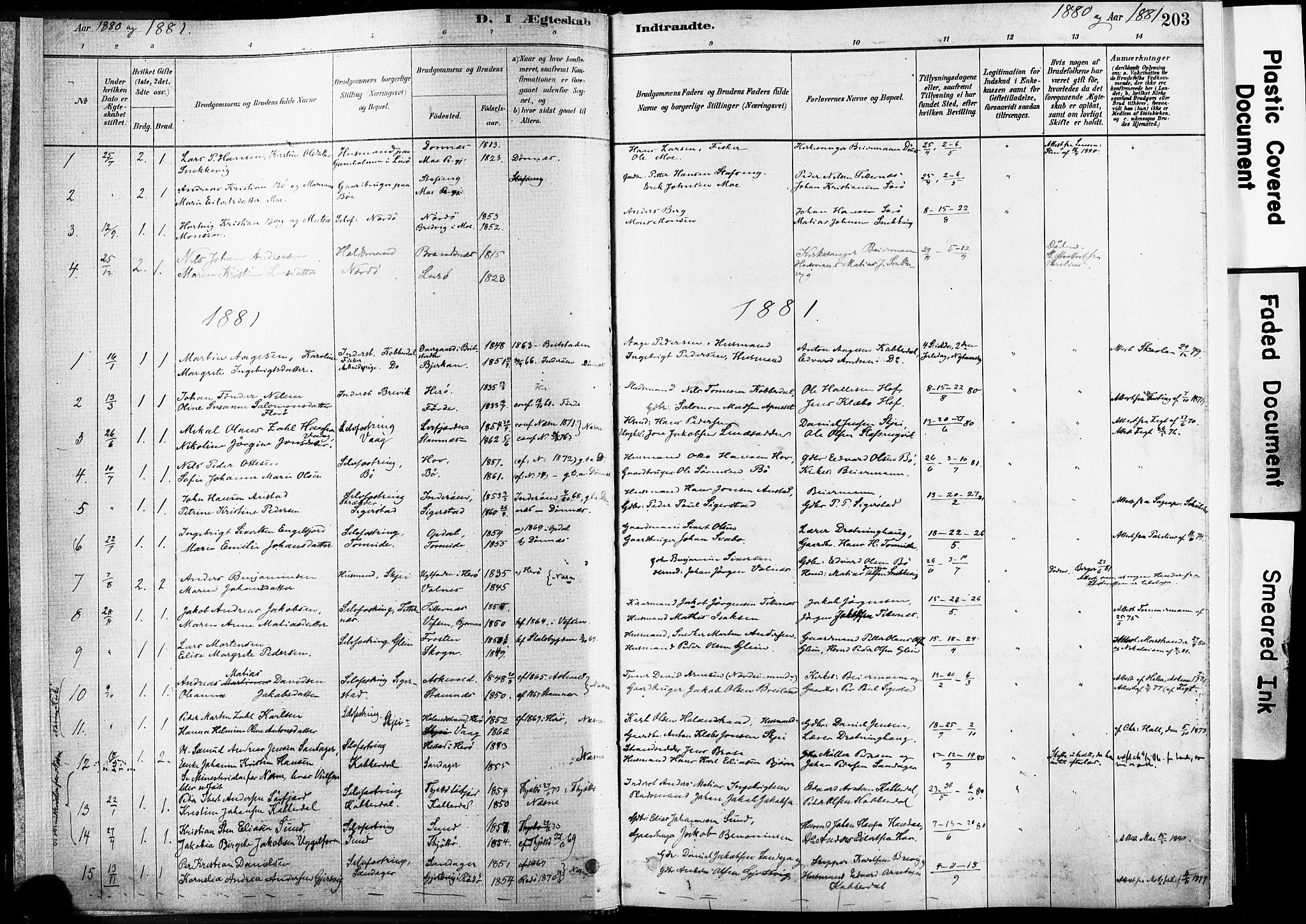 Ministerialprotokoller, klokkerbøker og fødselsregistre - Nordland, SAT/A-1459/835/L0526: Parish register (official) no. 835A03II, 1881-1910, p. 203