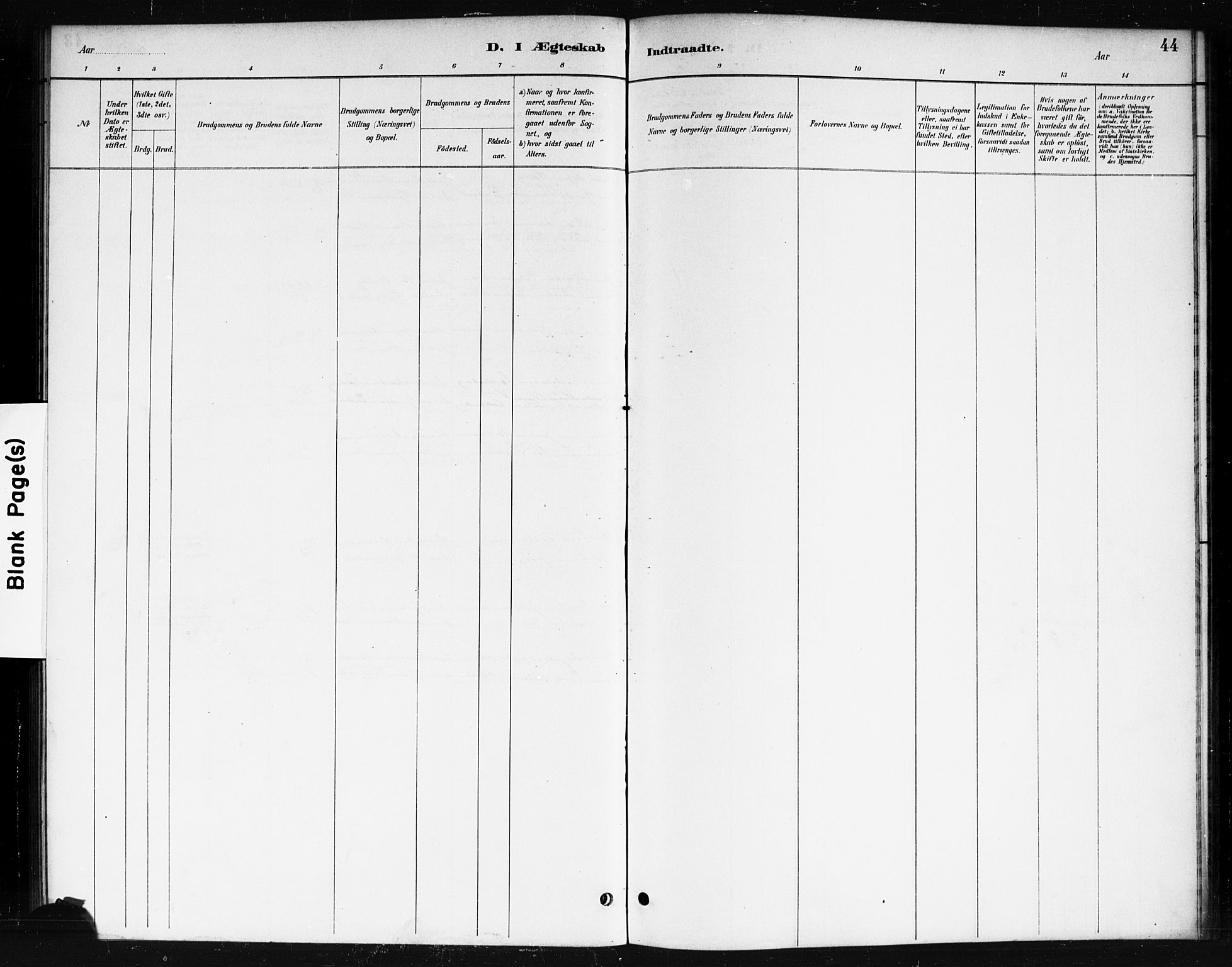 Skjeberg prestekontor Kirkebøker, SAO/A-10923/F/Fb/L0001: Parish register (official) no. II 1, 1886-1894, p. 44