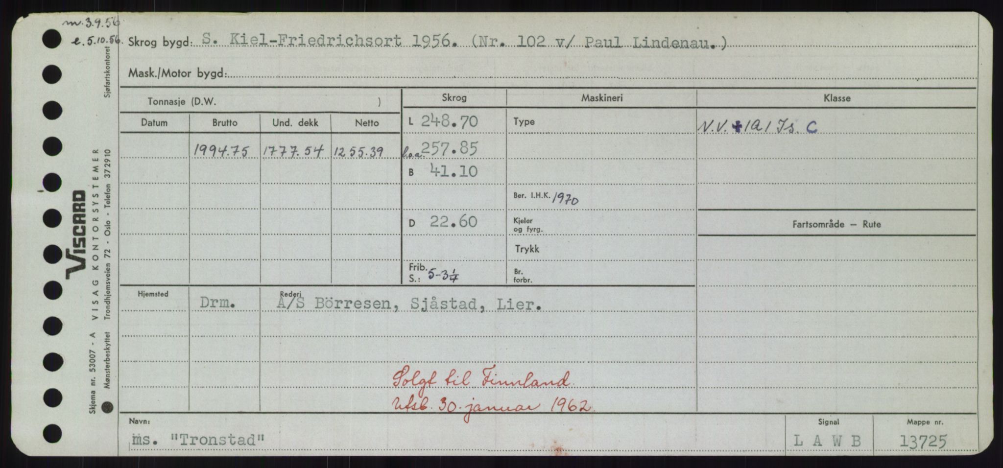 Sjøfartsdirektoratet med forløpere, Skipsmålingen, RA/S-1627/H/Hd/L0039: Fartøy, Ti-Tø, p. 689