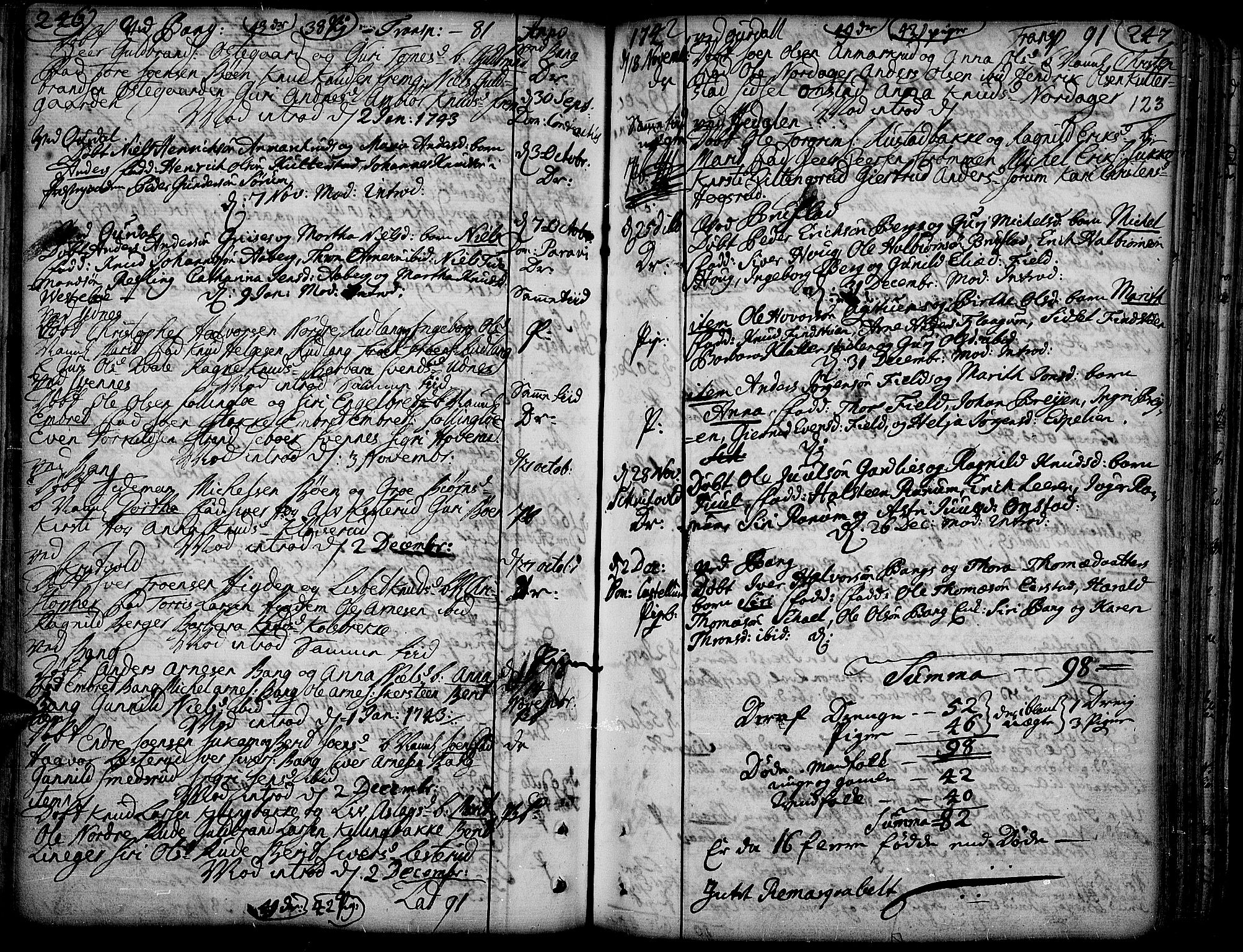 Aurdal prestekontor, SAH/PREST-126/H/Ha/Haa/L0004: Parish register (official) no. 4, 1730-1762, p. 246-247