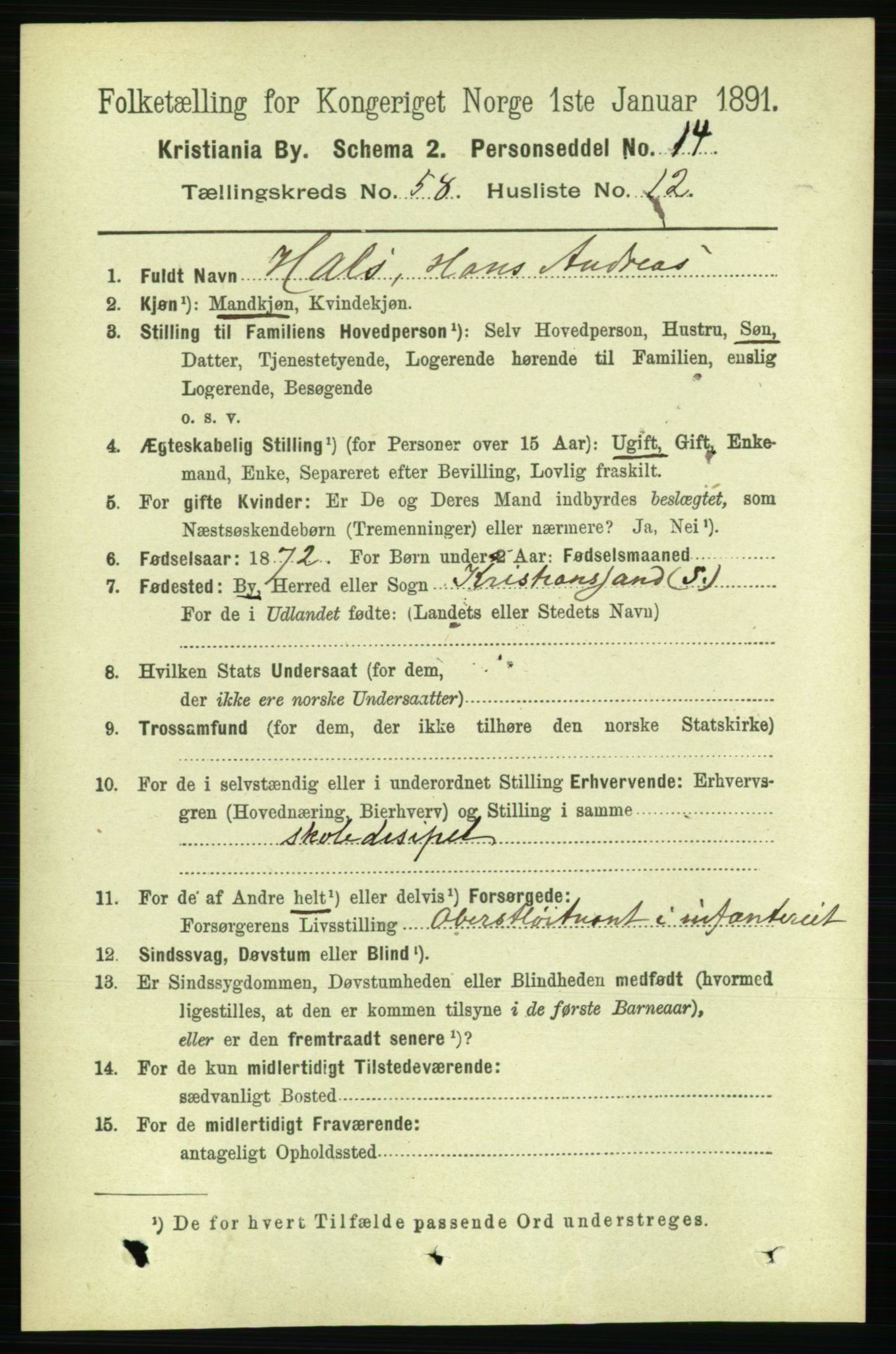 RA, 1891 census for 0301 Kristiania, 1891, p. 30832