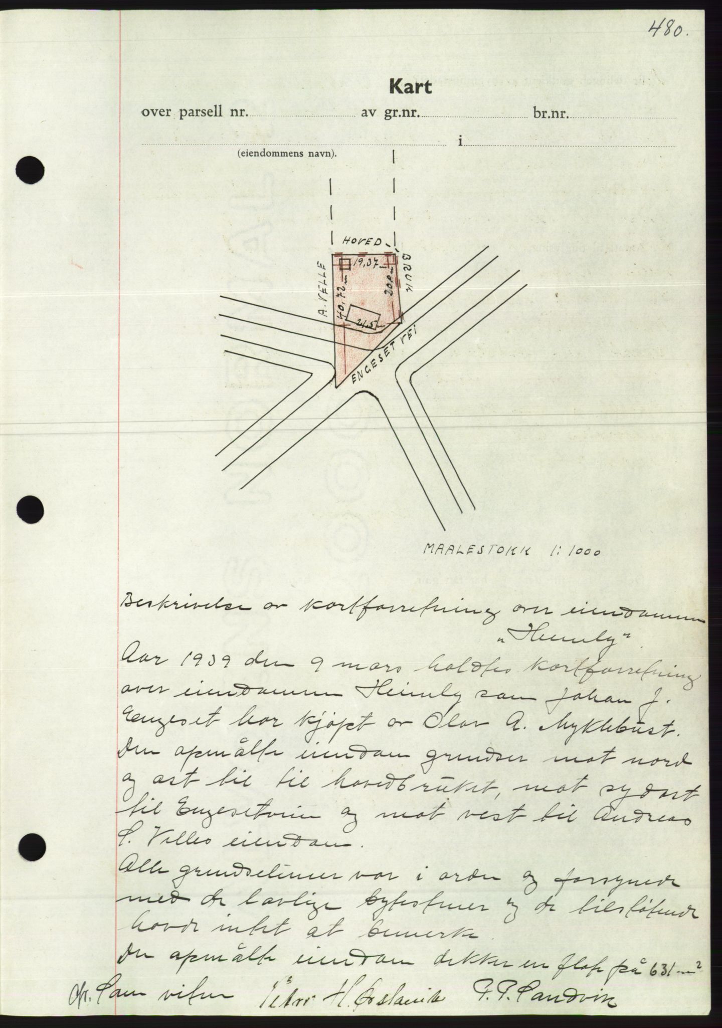 Søre Sunnmøre sorenskriveri, AV/SAT-A-4122/1/2/2C/L0067: Mortgage book no. 61, 1938-1939, Diary no: : 466/1939