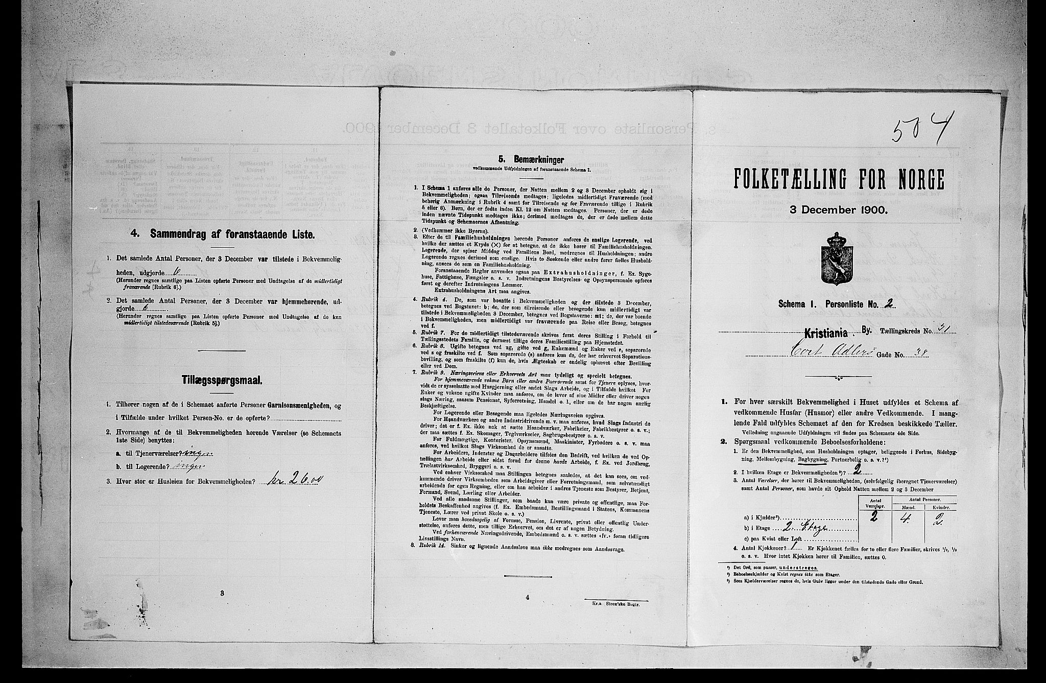 SAO, 1900 census for Kristiania, 1900, p. 14217