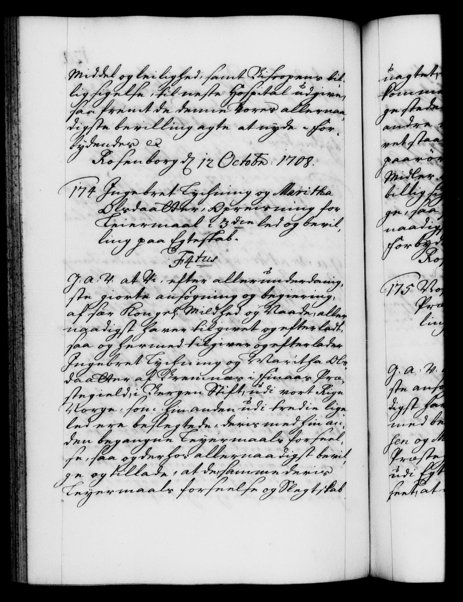 Danske Kanselli 1572-1799, AV/RA-EA-3023/F/Fc/Fca/Fcaa/L0020: Norske registre, 1708-1711, p. 120b