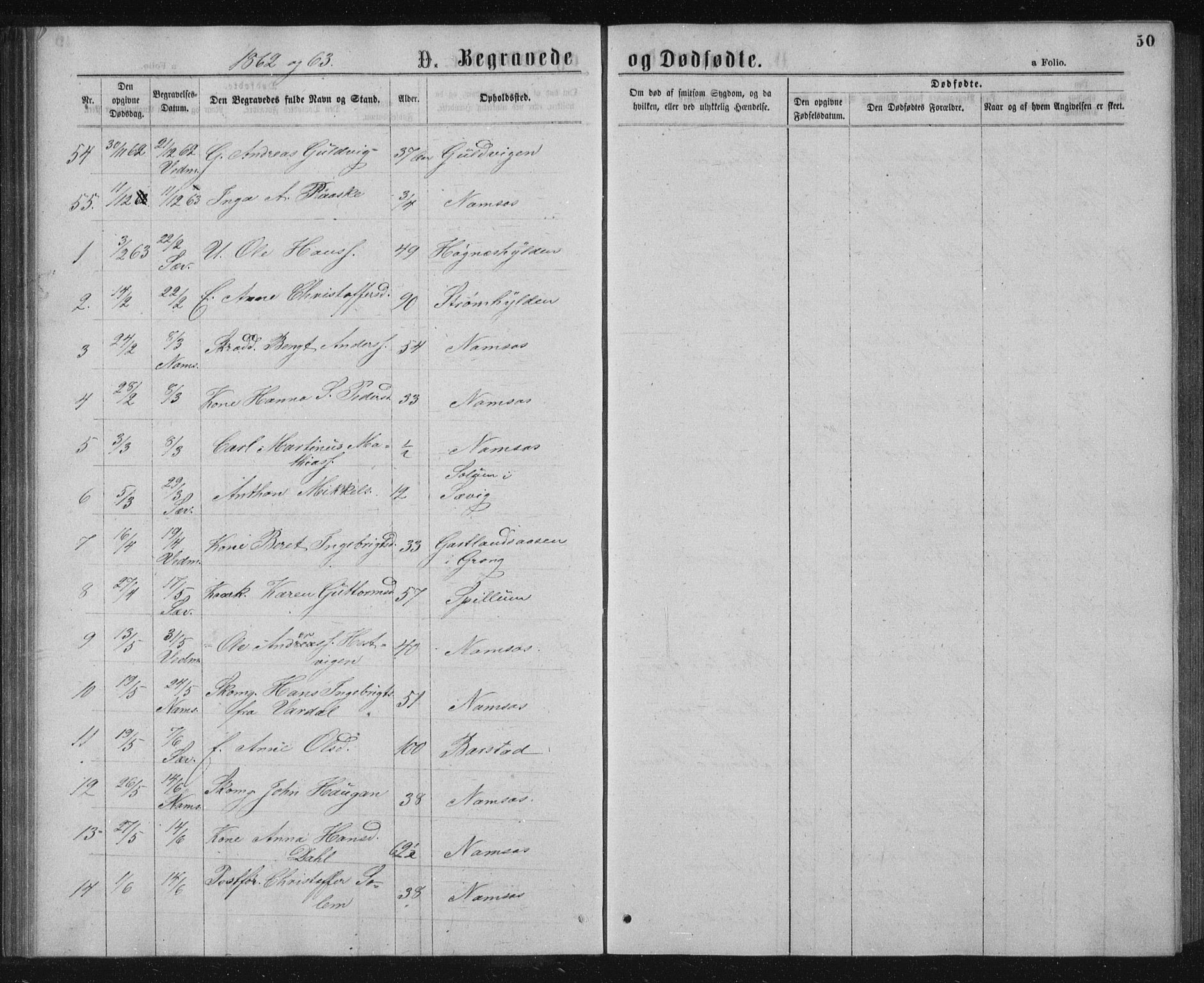 Ministerialprotokoller, klokkerbøker og fødselsregistre - Nord-Trøndelag, SAT/A-1458/768/L0569: Parish register (official) no. 768A04, 1836-1865, p. 50