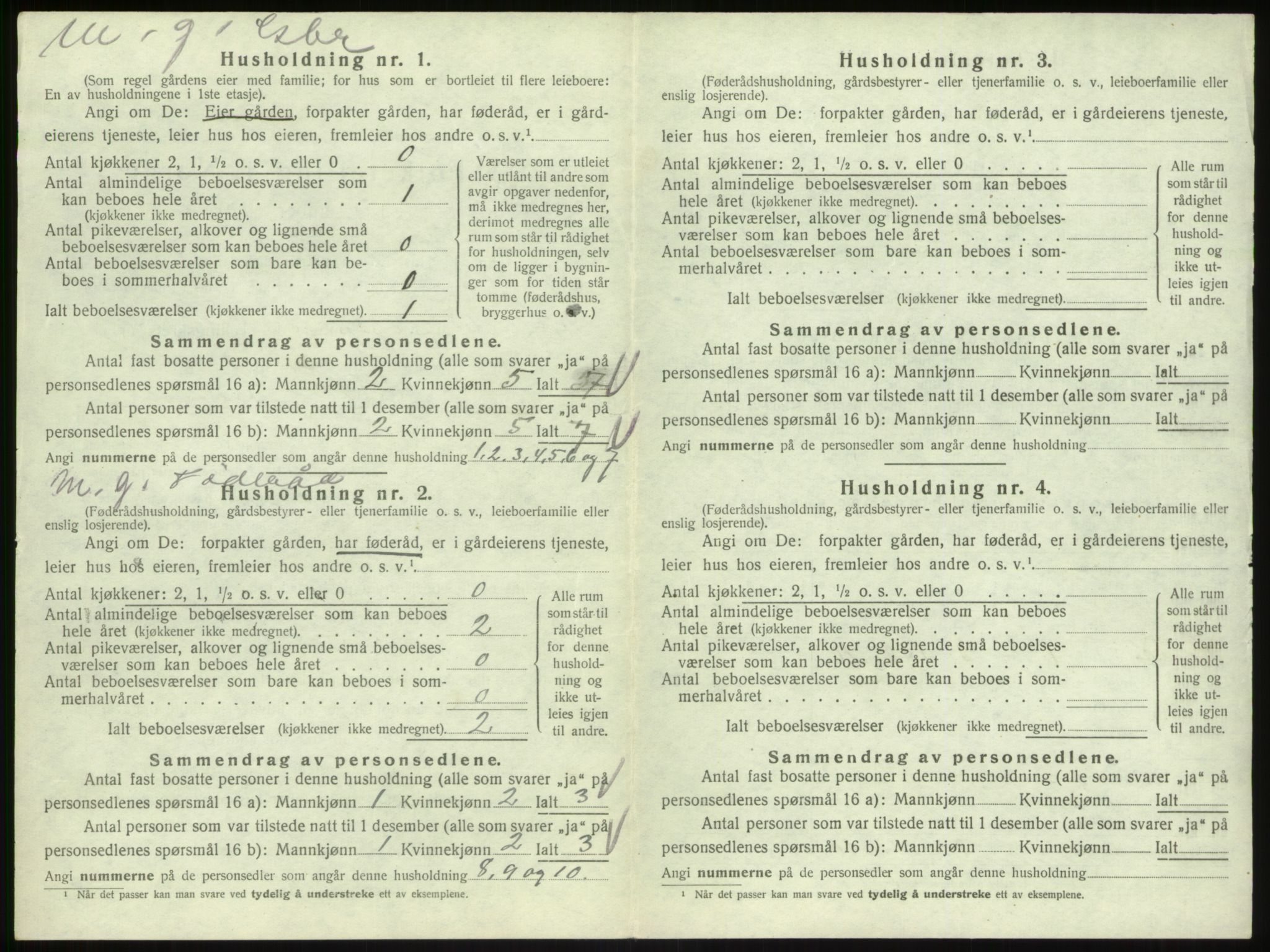 SAB, 1920 census for Hyllestad, 1920, p. 614