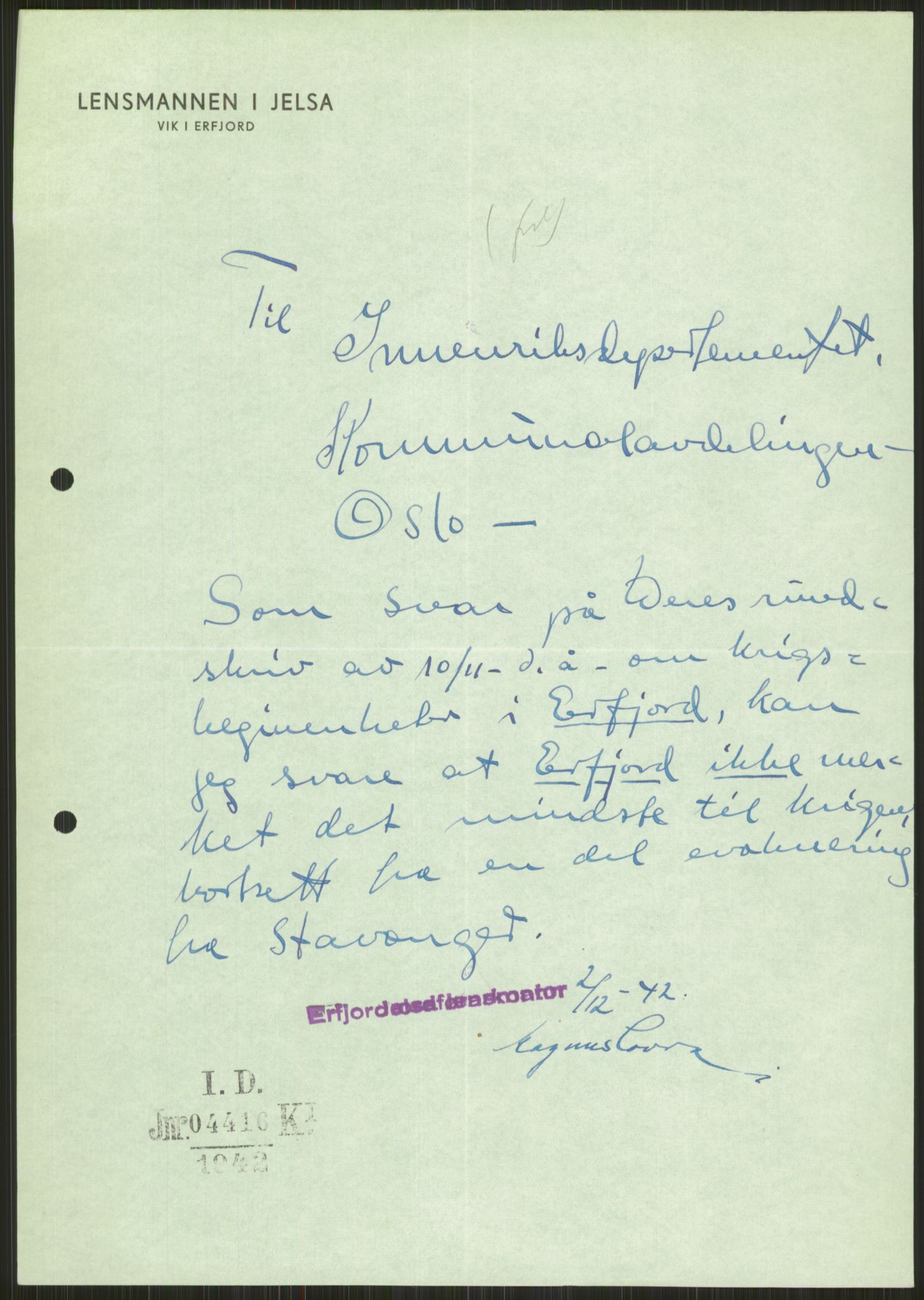 Forsvaret, Forsvarets krigshistoriske avdeling, RA/RAFA-2017/Y/Ya/L0015: II-C-11-31 - Fylkesmenn.  Rapporter om krigsbegivenhetene 1940., 1940, p. 104