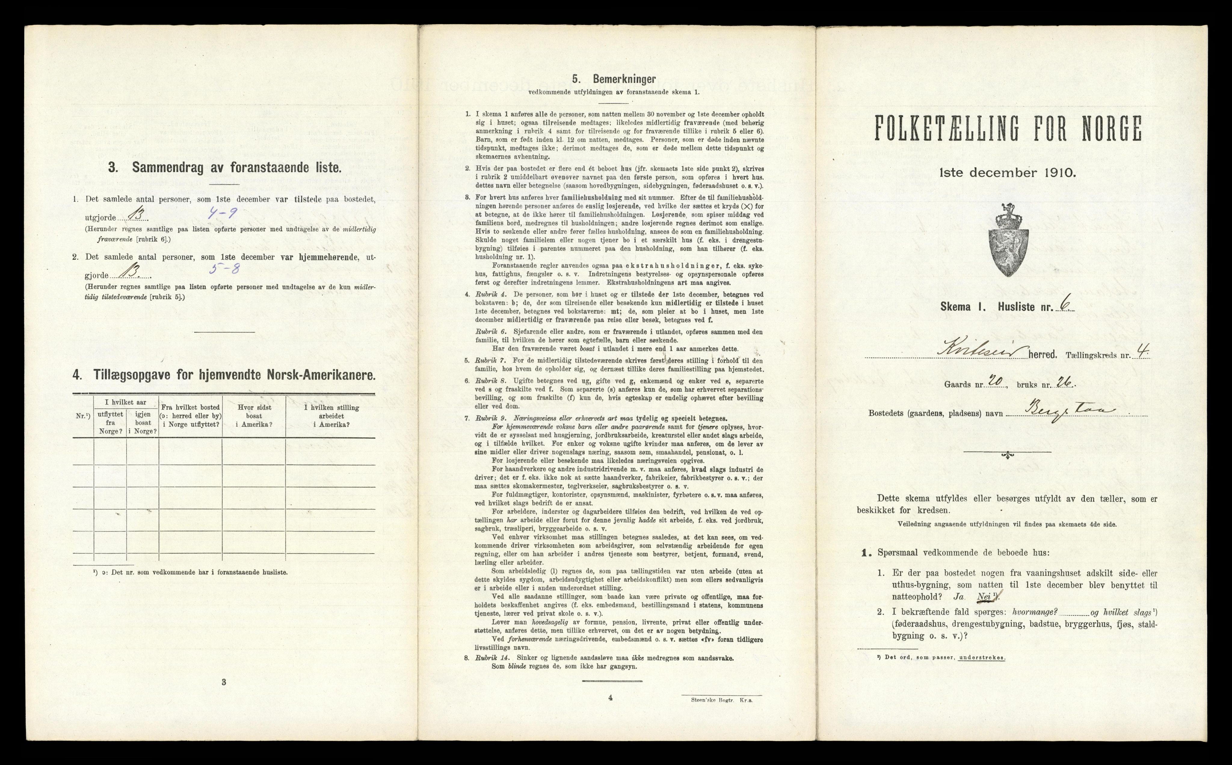 RA, 1910 census for Kviteseid, 1910, p. 348