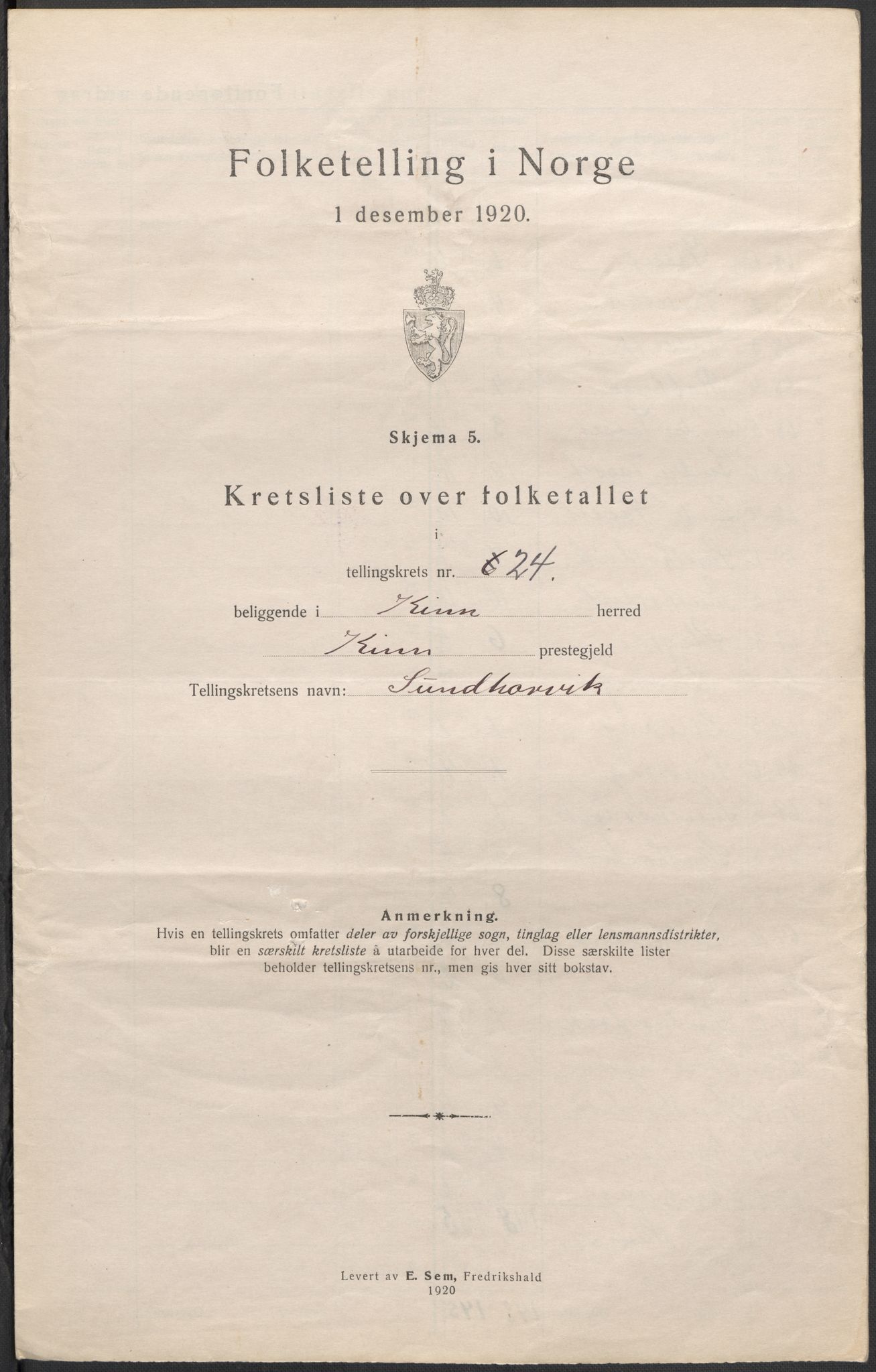 SAB, 1920 census for Kinn, 1920, p. 74