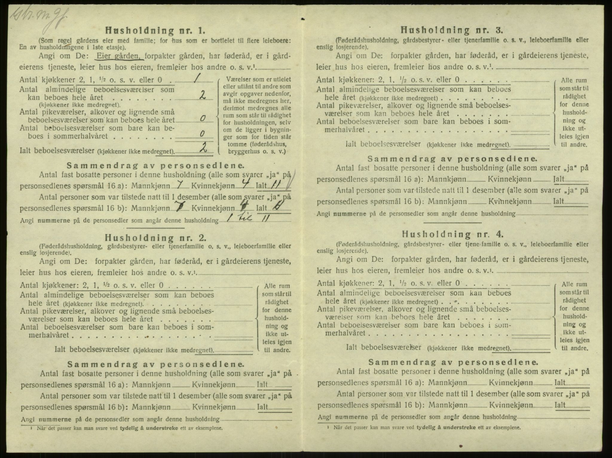 SAB, 1920 census for Austrheim, 1920, p. 235