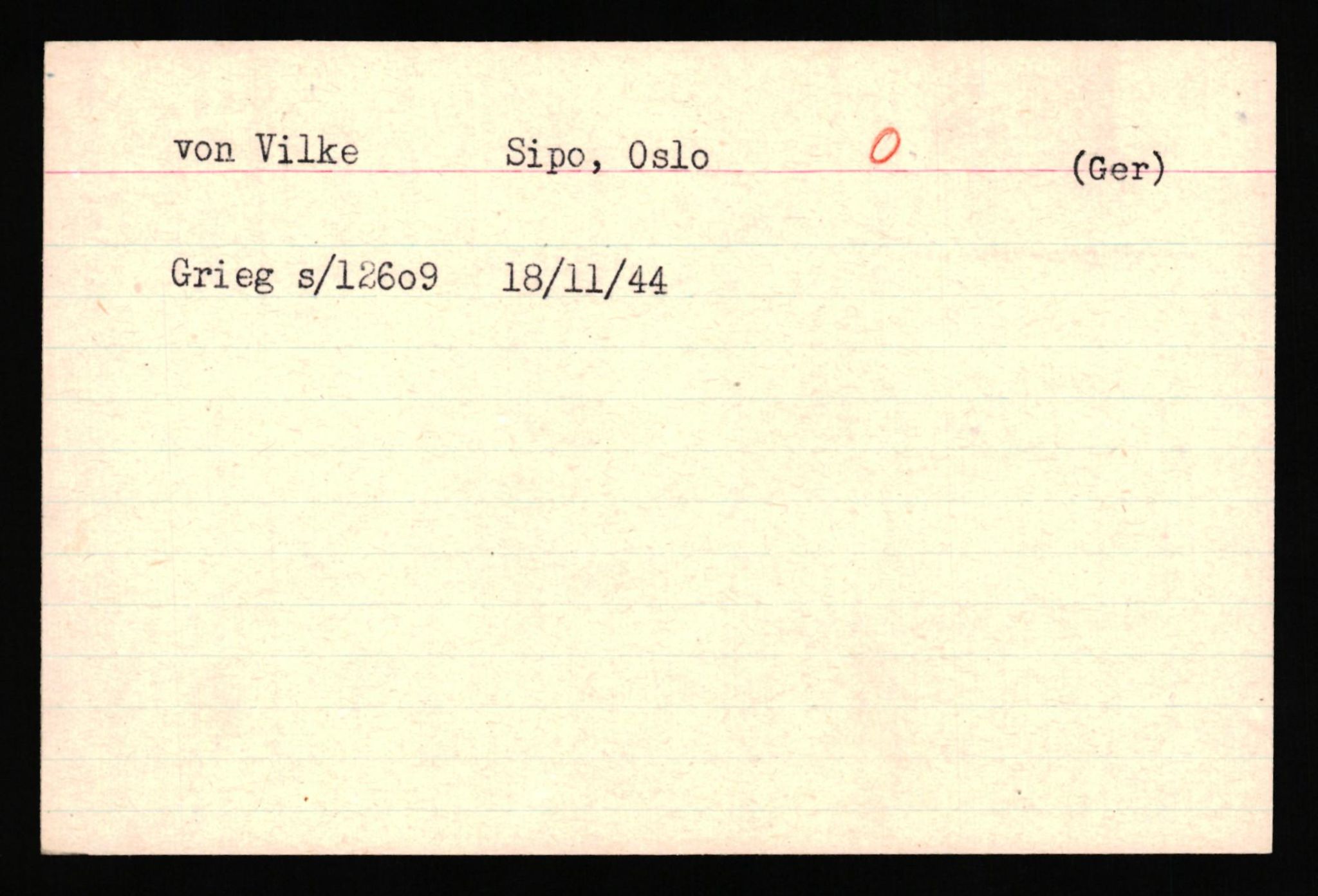 Forsvaret, Forsvarets overkommando II, AV/RA-RAFA-3915/D/Db/L0036: CI Questionaires. Tyske okkupasjonsstyrker i Norge. Tyskere., 1945-1946, p. 12