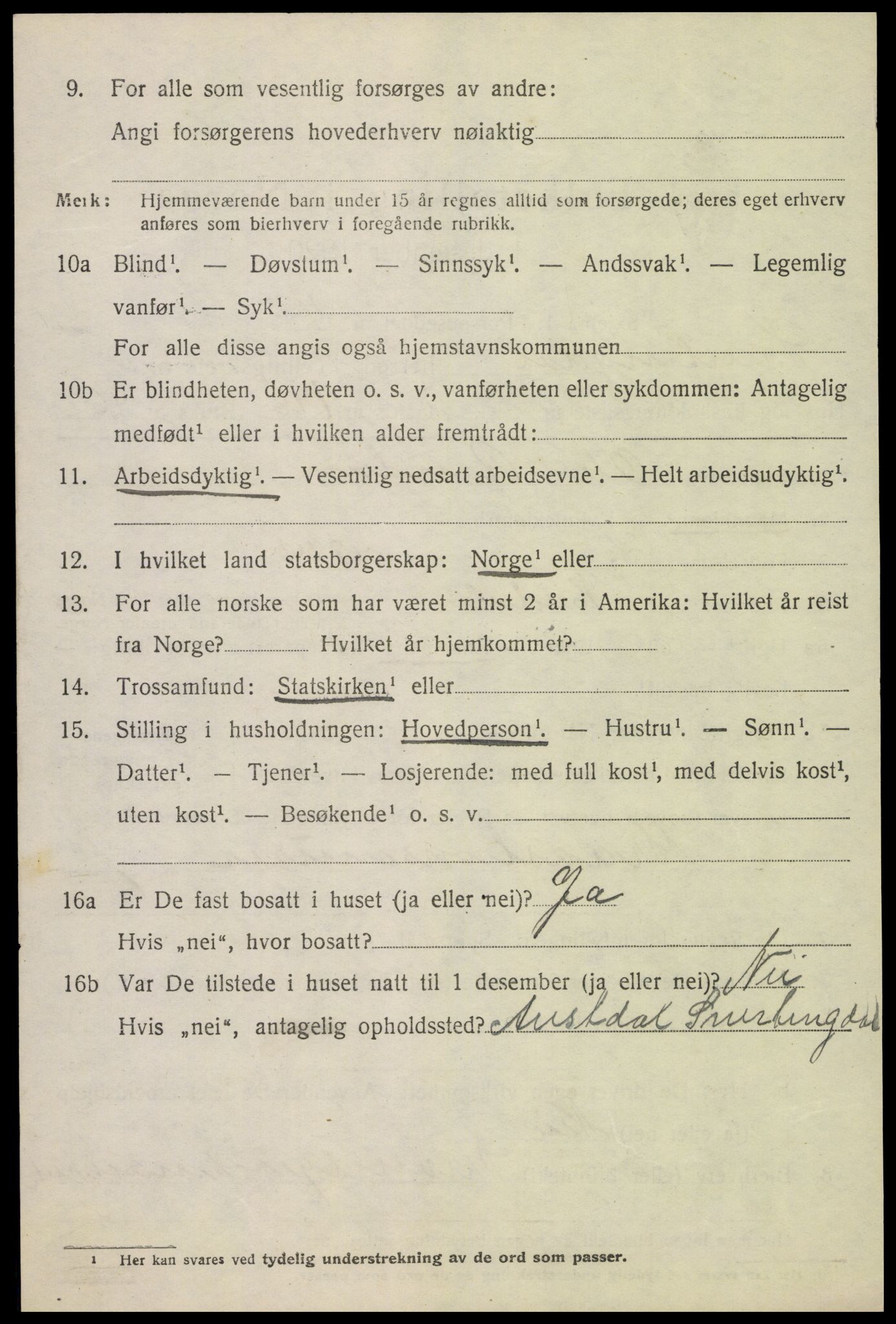 SAH, 1920 census for Snertingdal, 1920, p. 4696