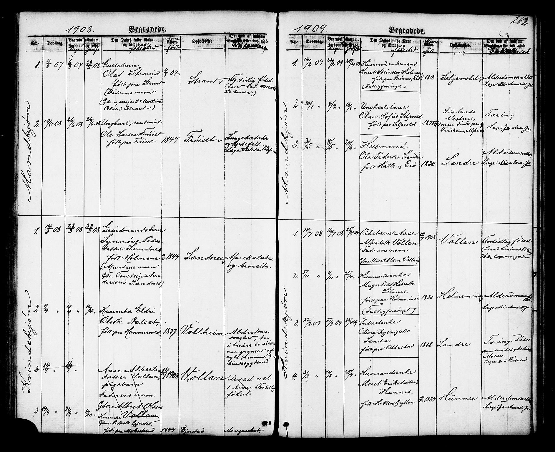 Ministerialprotokoller, klokkerbøker og fødselsregistre - Møre og Romsdal, SAT/A-1454/548/L0614: Parish register (copy) no. 548C02, 1867-1917, p. 262