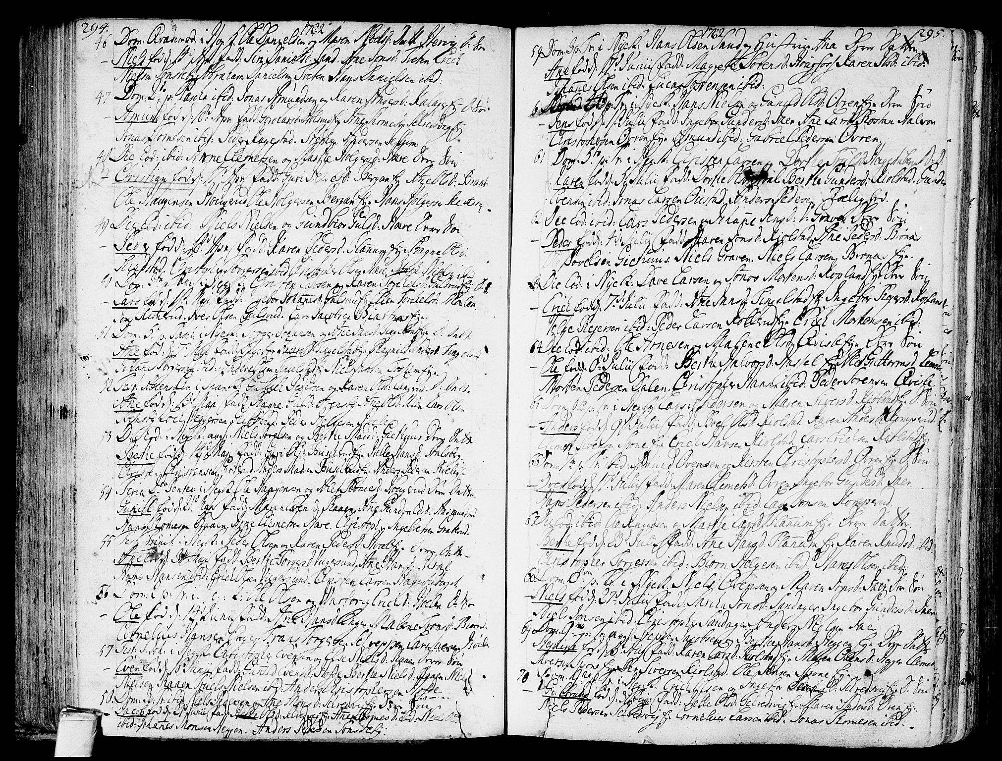 Modum kirkebøker, AV/SAKO-A-234/F/Fa/L0002: Parish register (official) no. 2, 1741-1782, p. 294-295