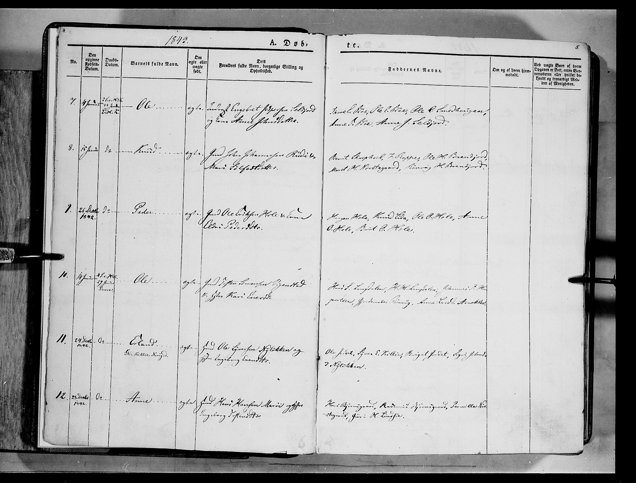 Lesja prestekontor, AV/SAH-PREST-068/H/Ha/Haa/L0006: Parish register (official) no. 6A, 1843-1854, p. 4-5