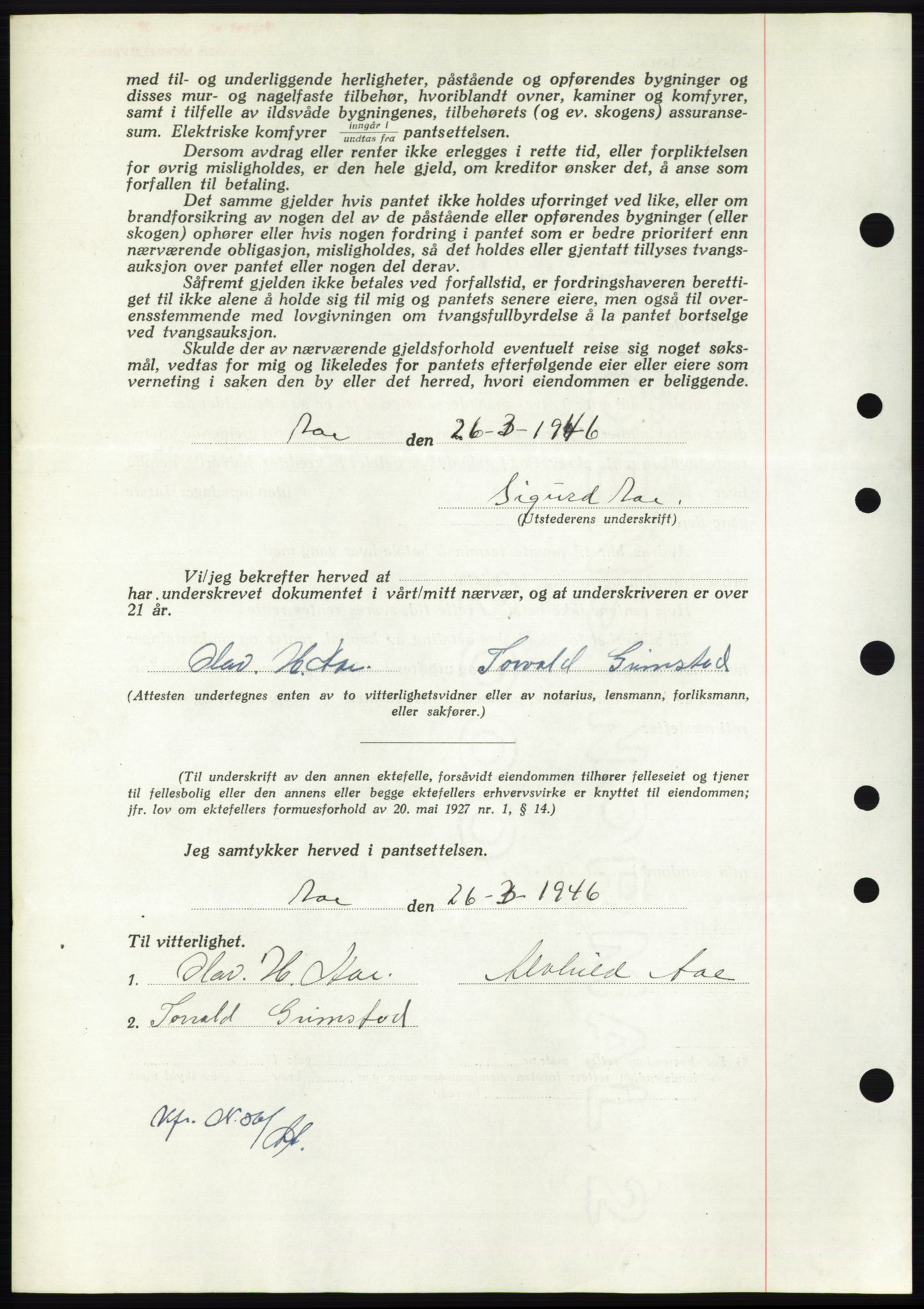 Nordmøre sorenskriveri, AV/SAT-A-4132/1/2/2Ca: Mortgage book no. B93b, 1946-1946, Diary no: : 474/1946